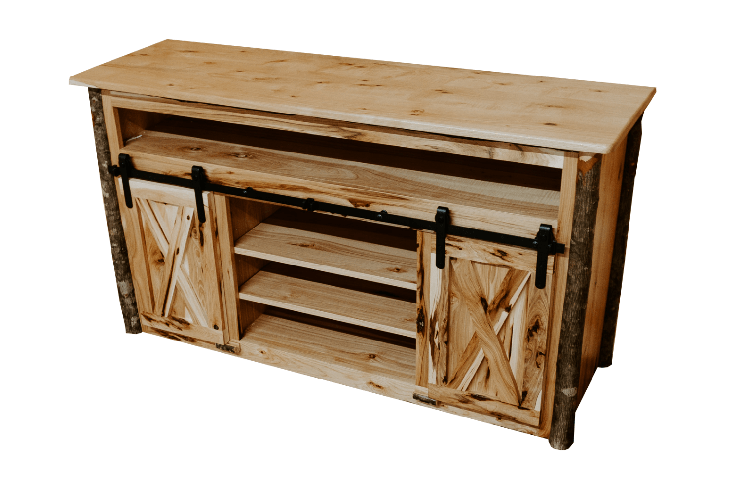 Hickory Barn Door TV Stand