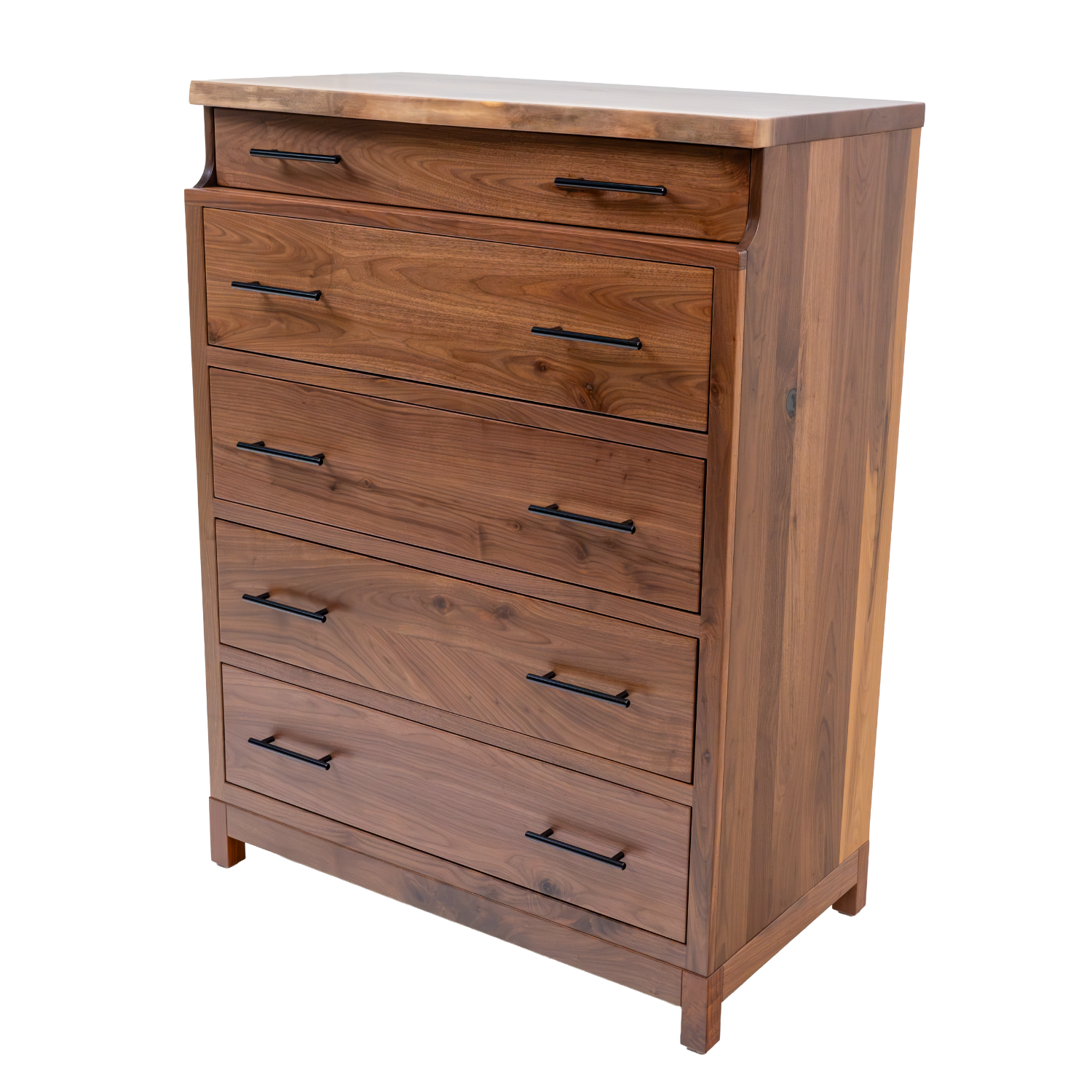 live edge chest mad with solid black walnut wood