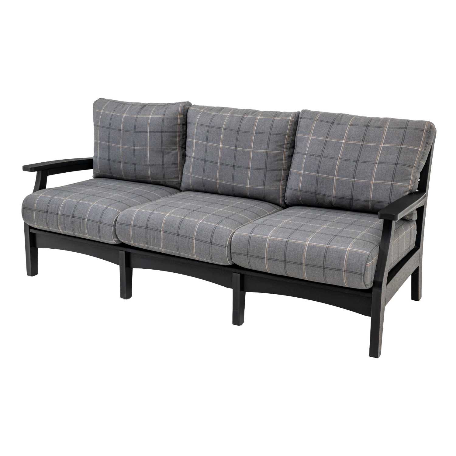 outdoor patio sofa with sunbrella stain resistant fabric