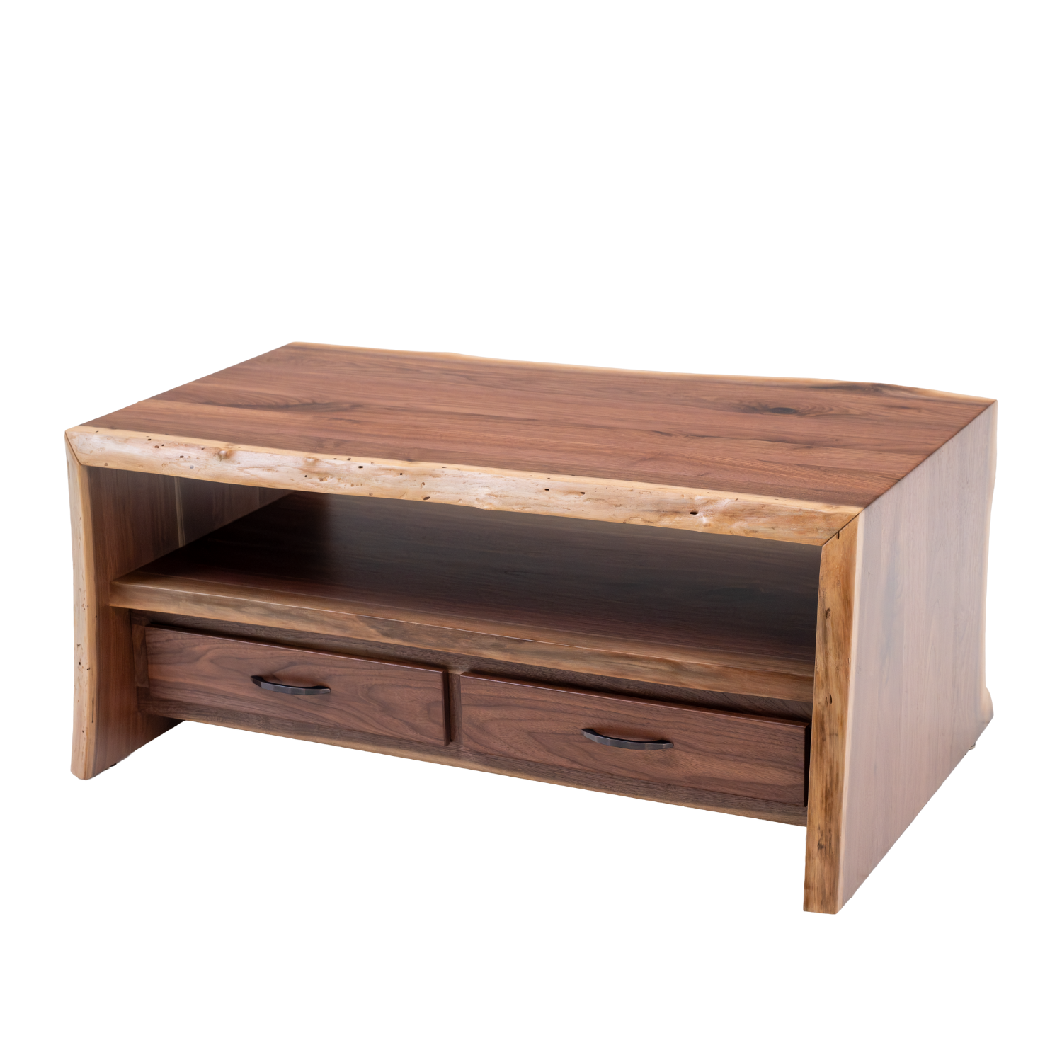 live edge black walnut coffee table