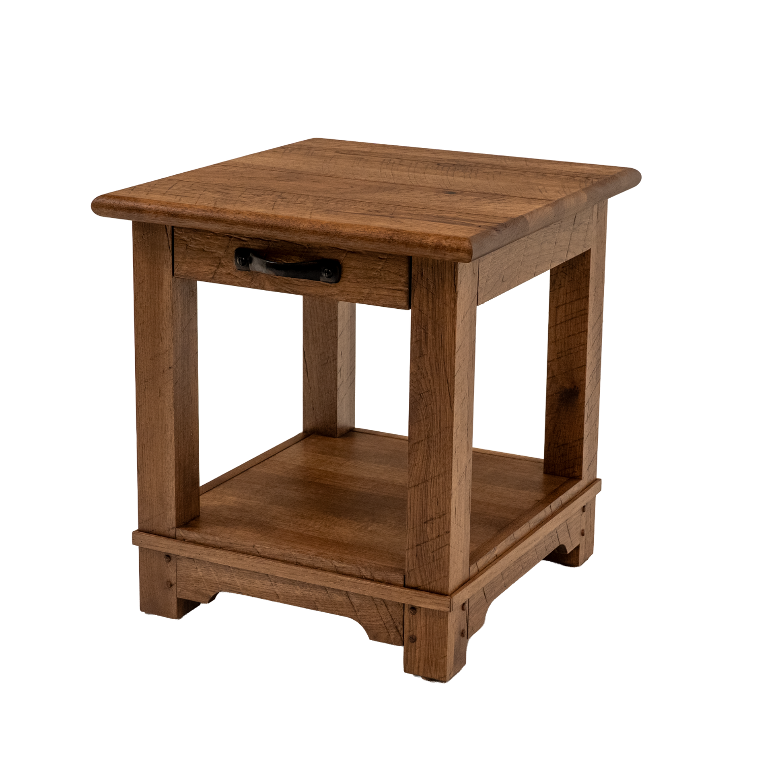 farmhouse end table with distressed look