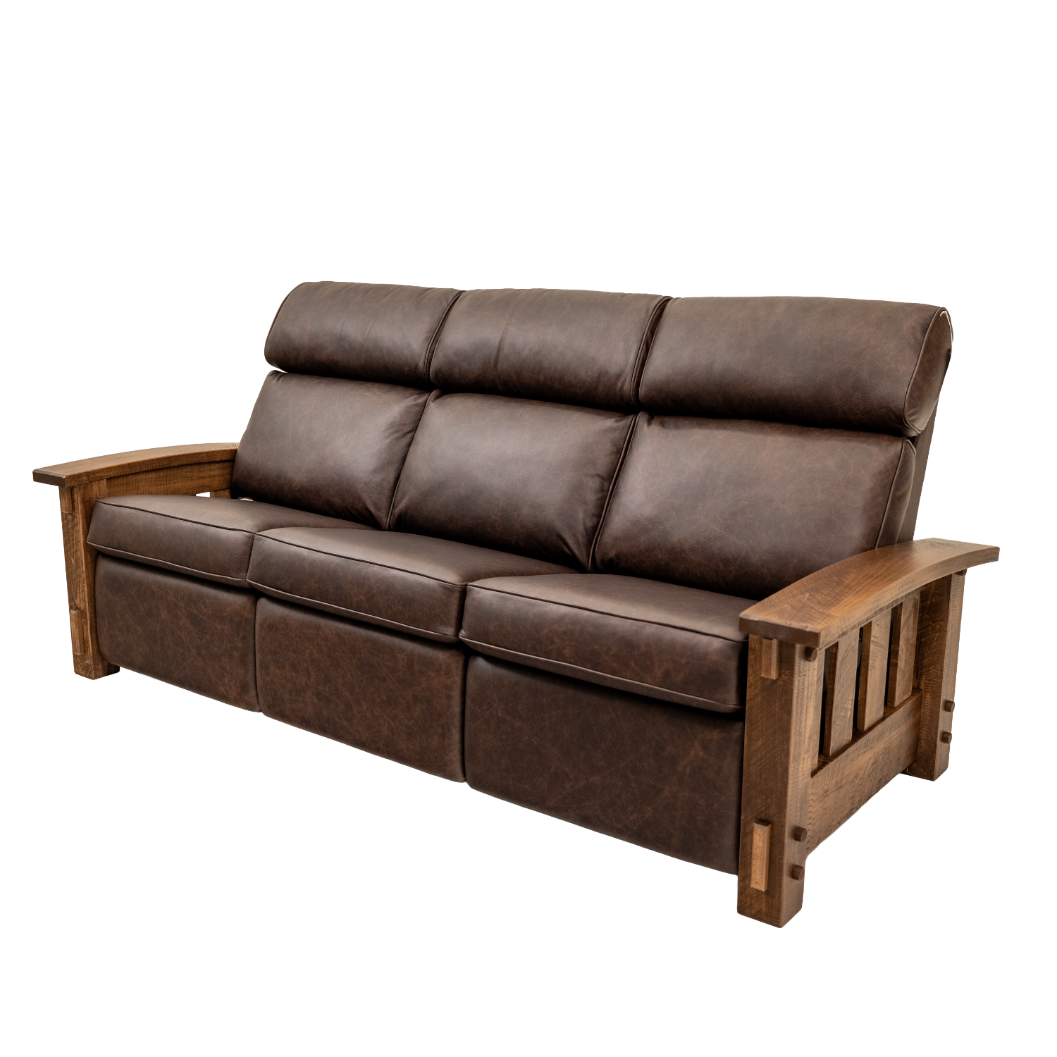 Amish reclining leather sofa