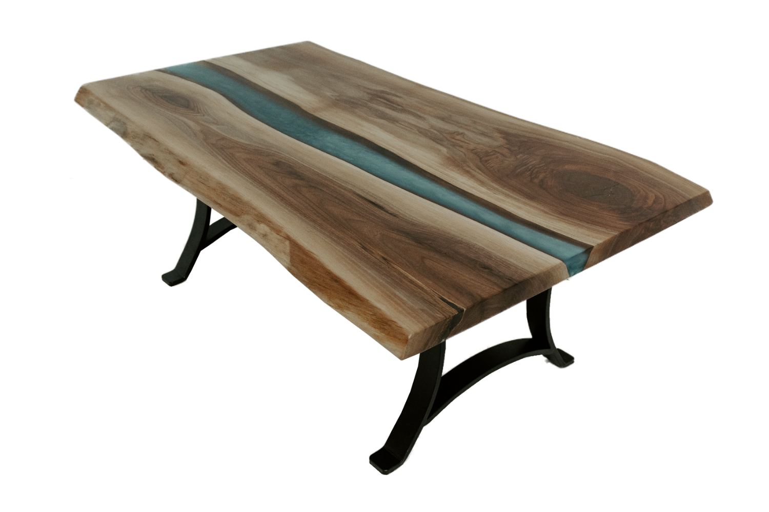 Earth Blue Epoxy Slab Coffee Table