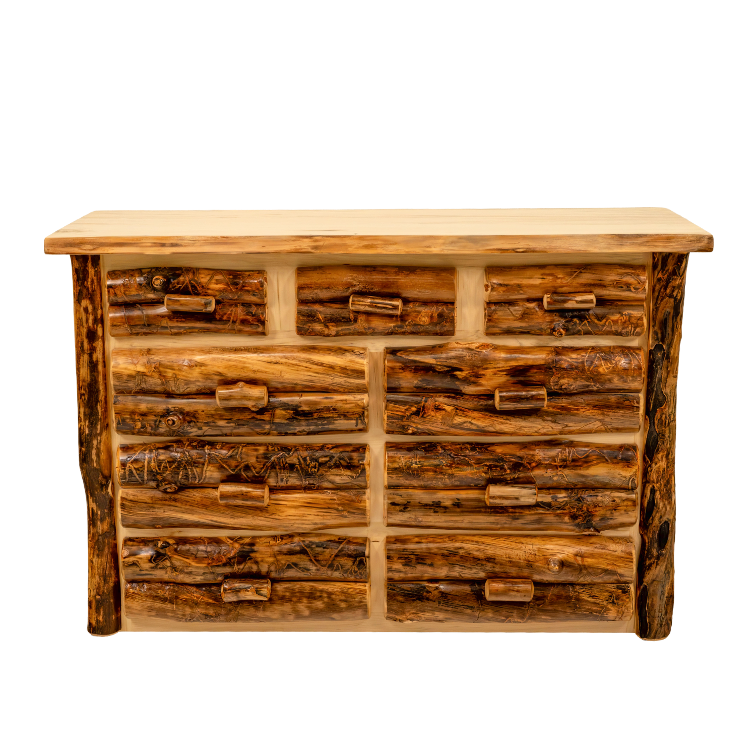 ASPEN LOG 9 DRAWER DRESSER