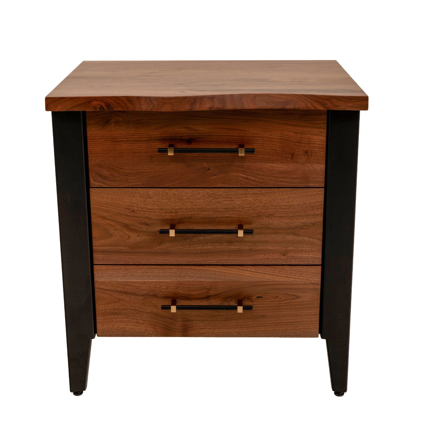Live edge nightstand in black walnut