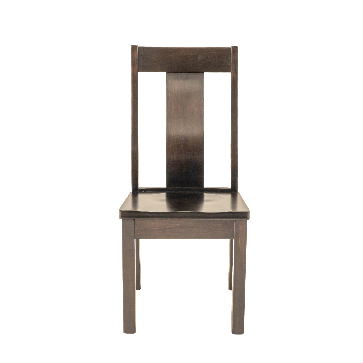 brown maple dining chair with lumbar support