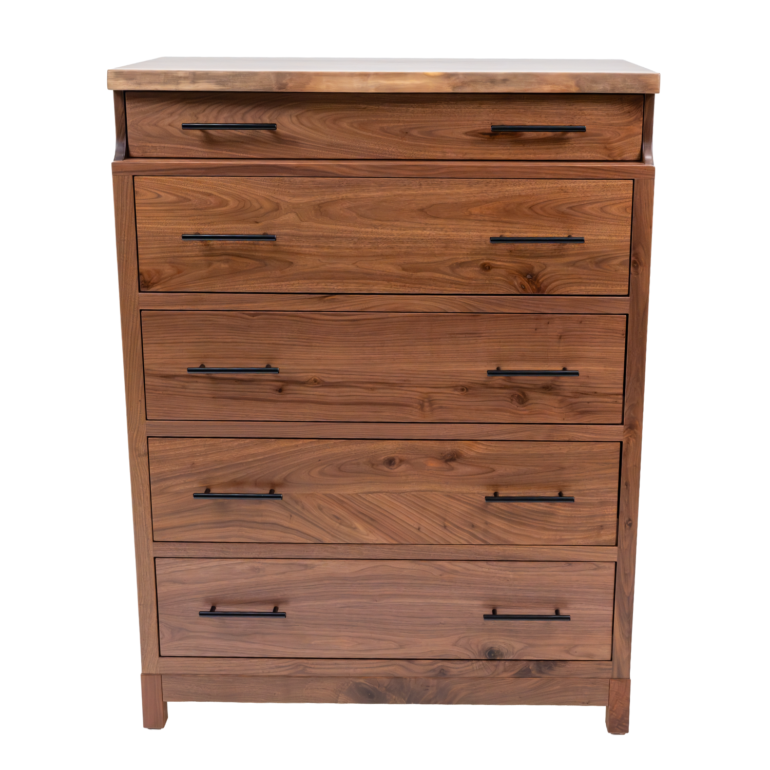live edge chest made with solid black walnut wood