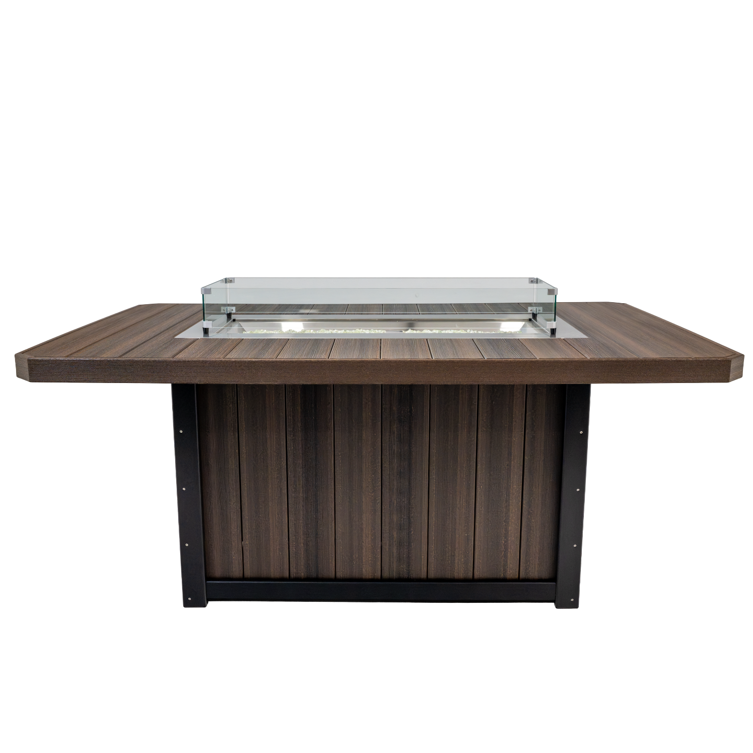 outdoor patio table with firepit