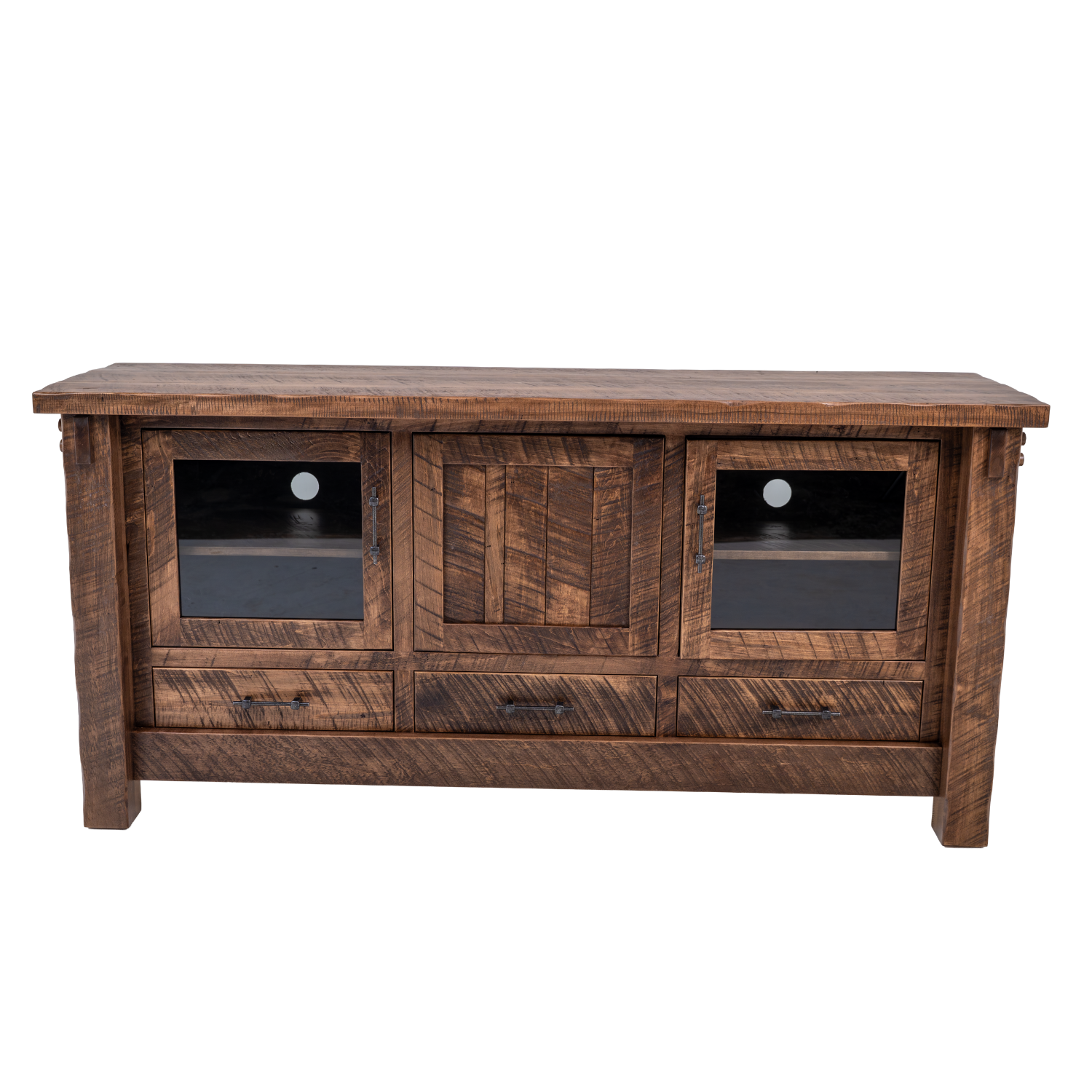 roughsawn wood tv stand