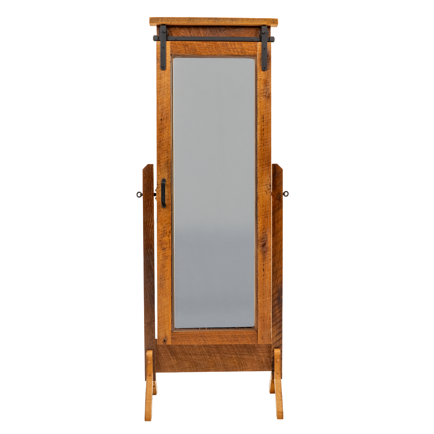 barnwood standing jewelry mirror