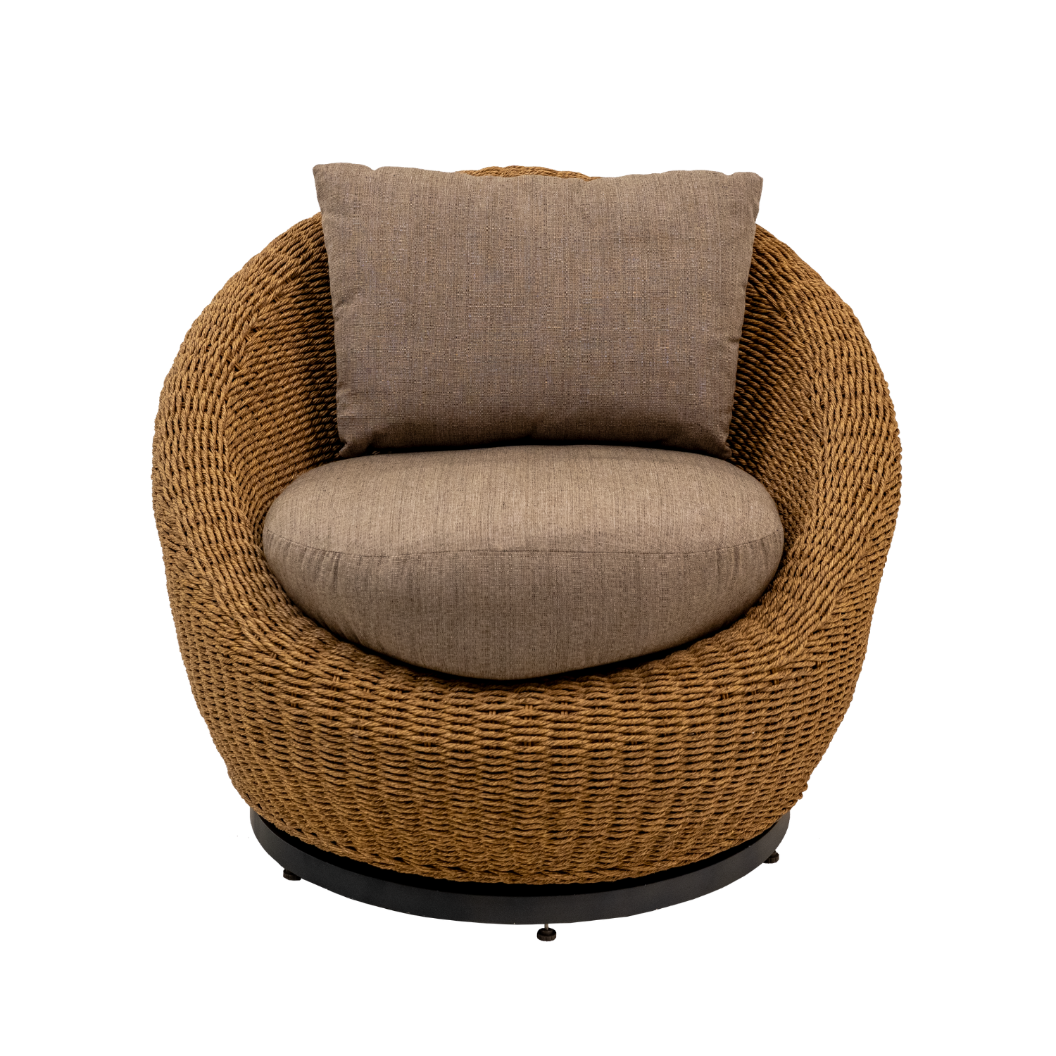 wicker swivel chair with sunbrella cushion