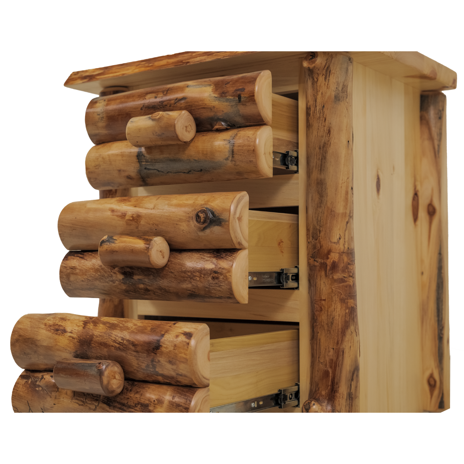 ASPEN LOG 3 DRAWER NIGHTSTAND