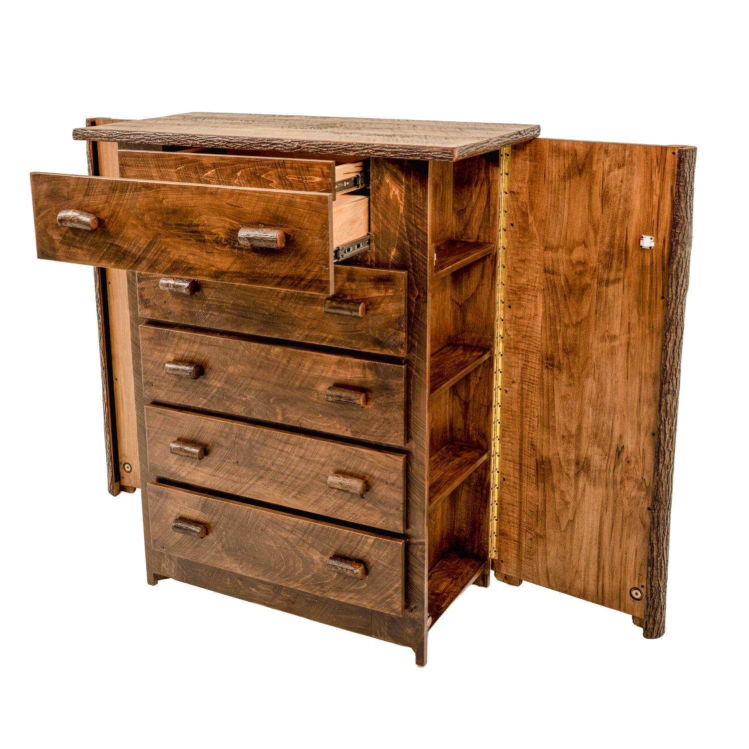 rustic live edge chest for bedroom