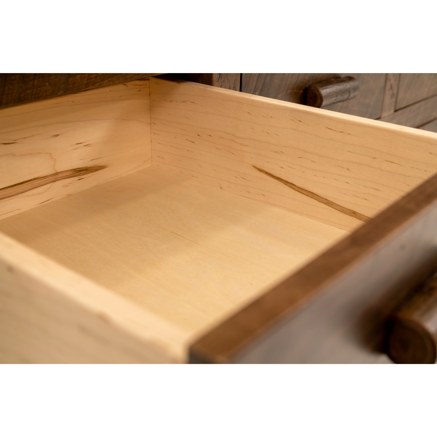 rustic live edge dresser with dovetailed drawers