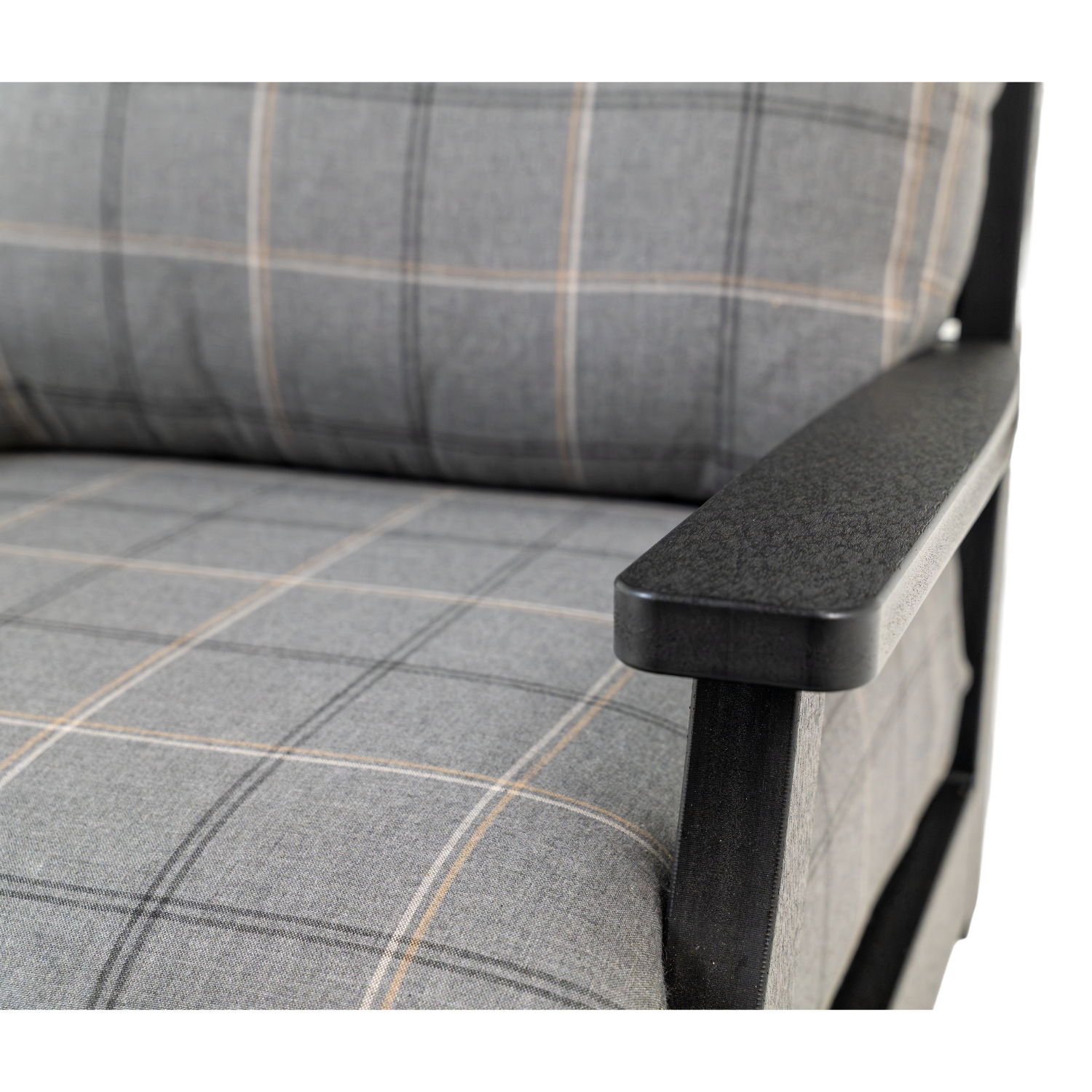 outdoor patio swivel chair with a high back in sunbrella fabric