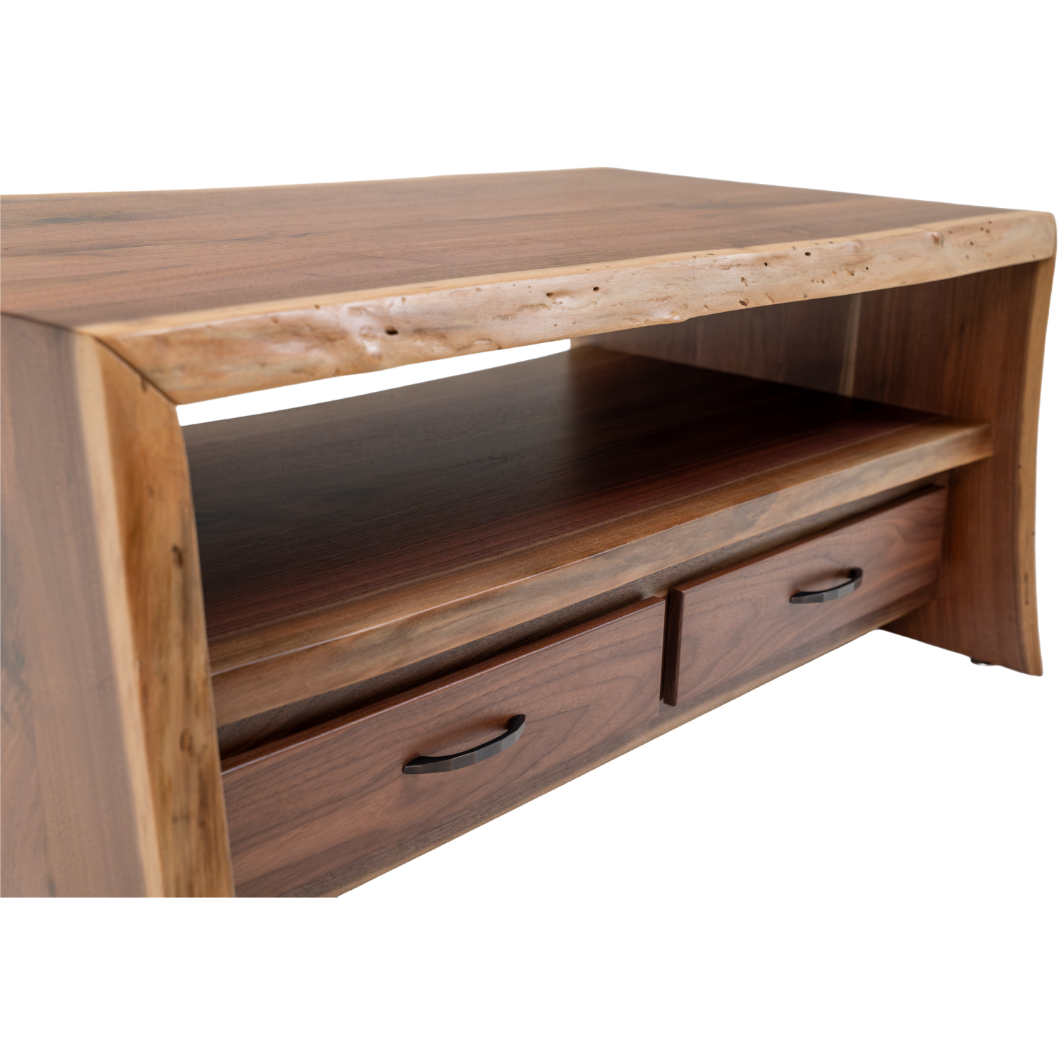 live edge black walnut coffee table
