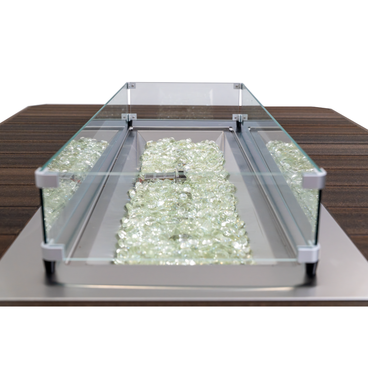 outdoor patio table with firepit