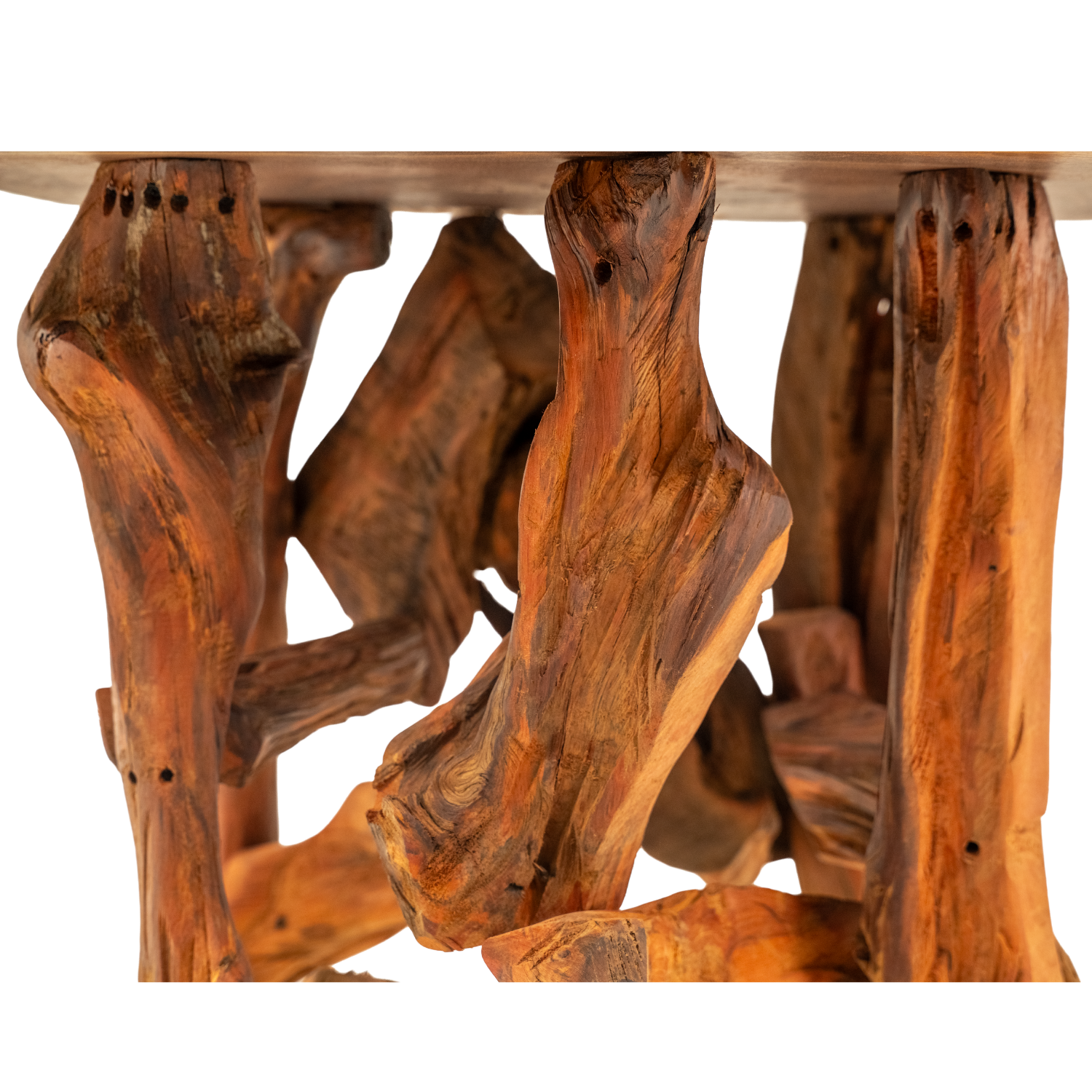 live edge end table with driftwood legs
