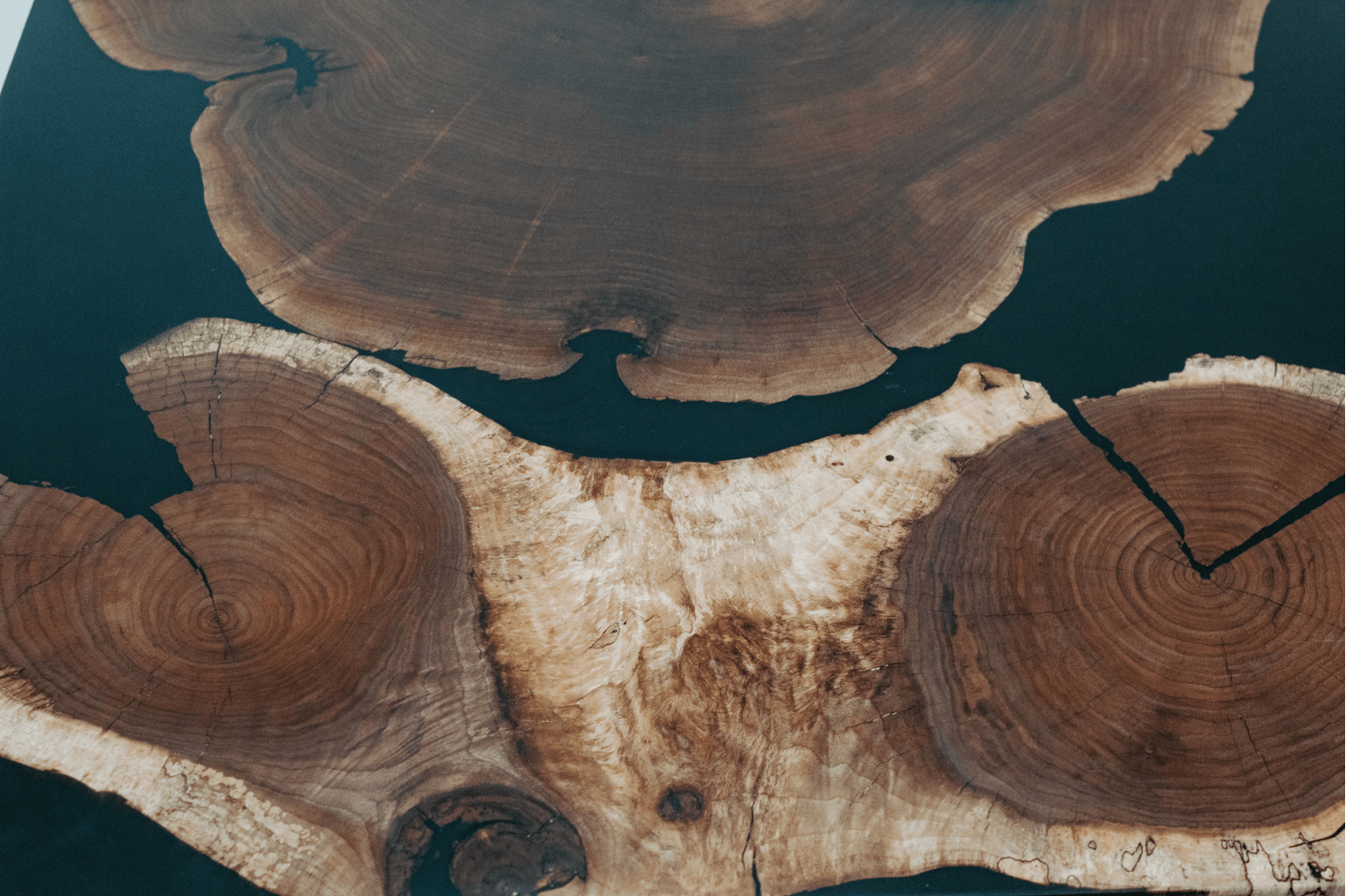 Walnut Black Epoxy Desk