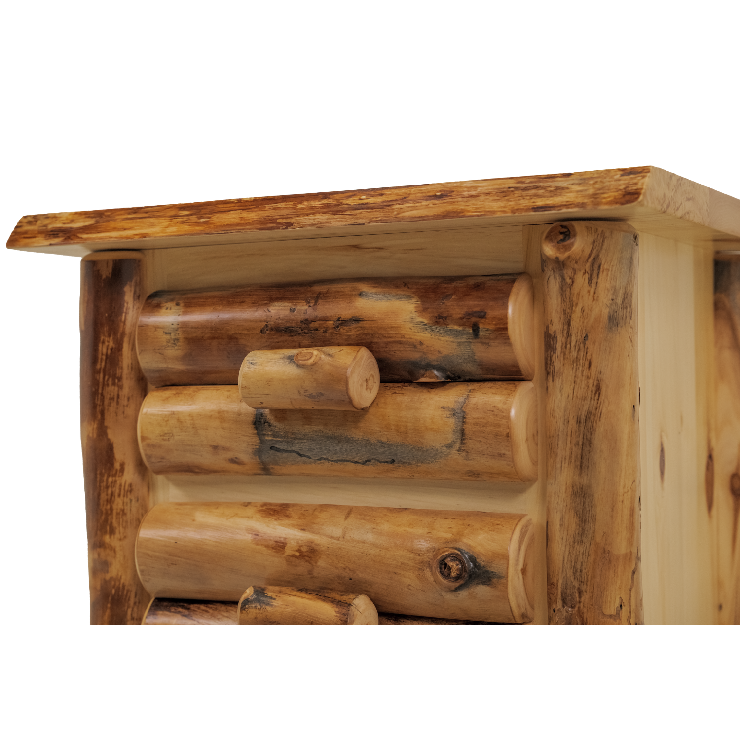 ASPEN LOG 3 DRAWER NIGHTSTAND