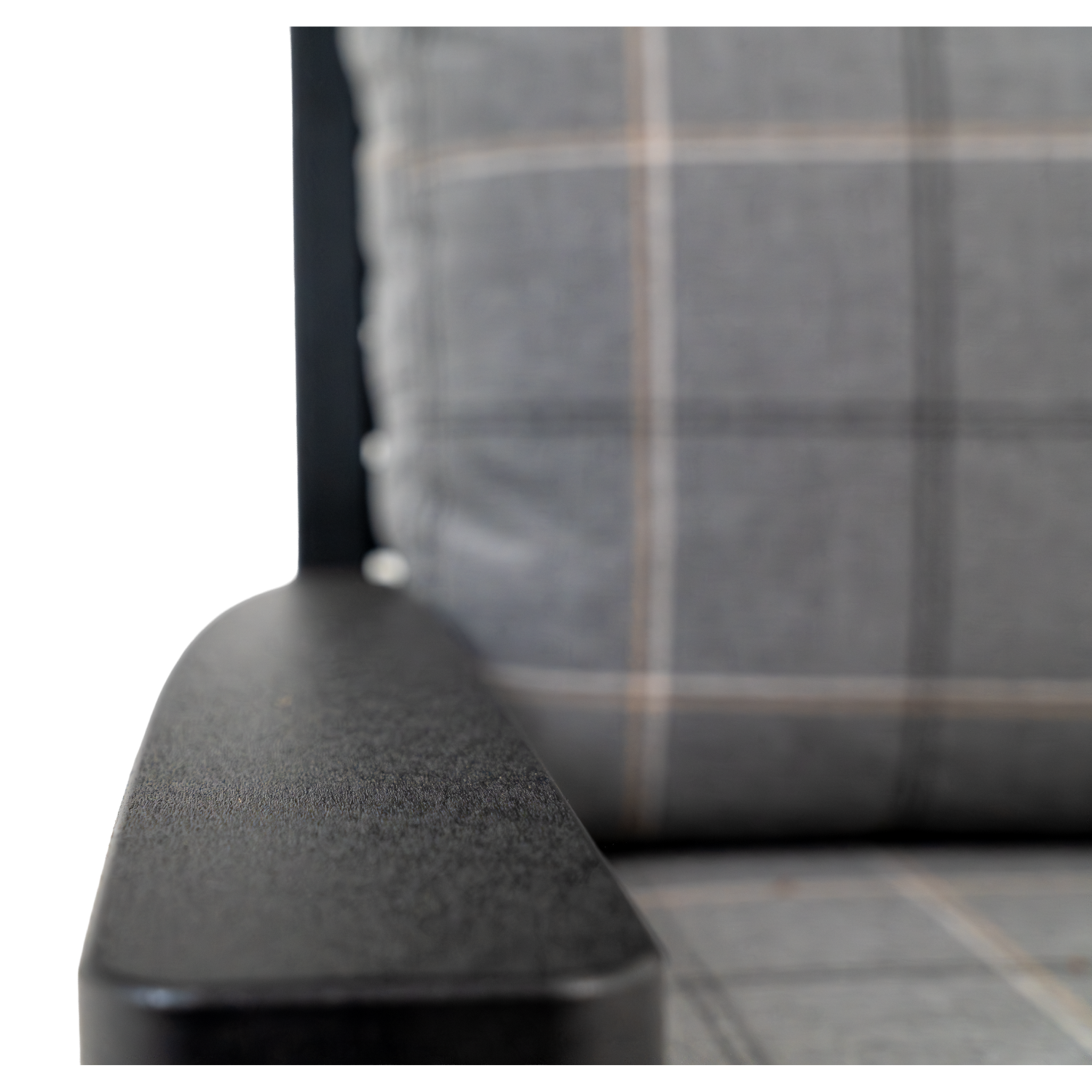 outdoor patio swivel chair with a high back in sunbrella fabric