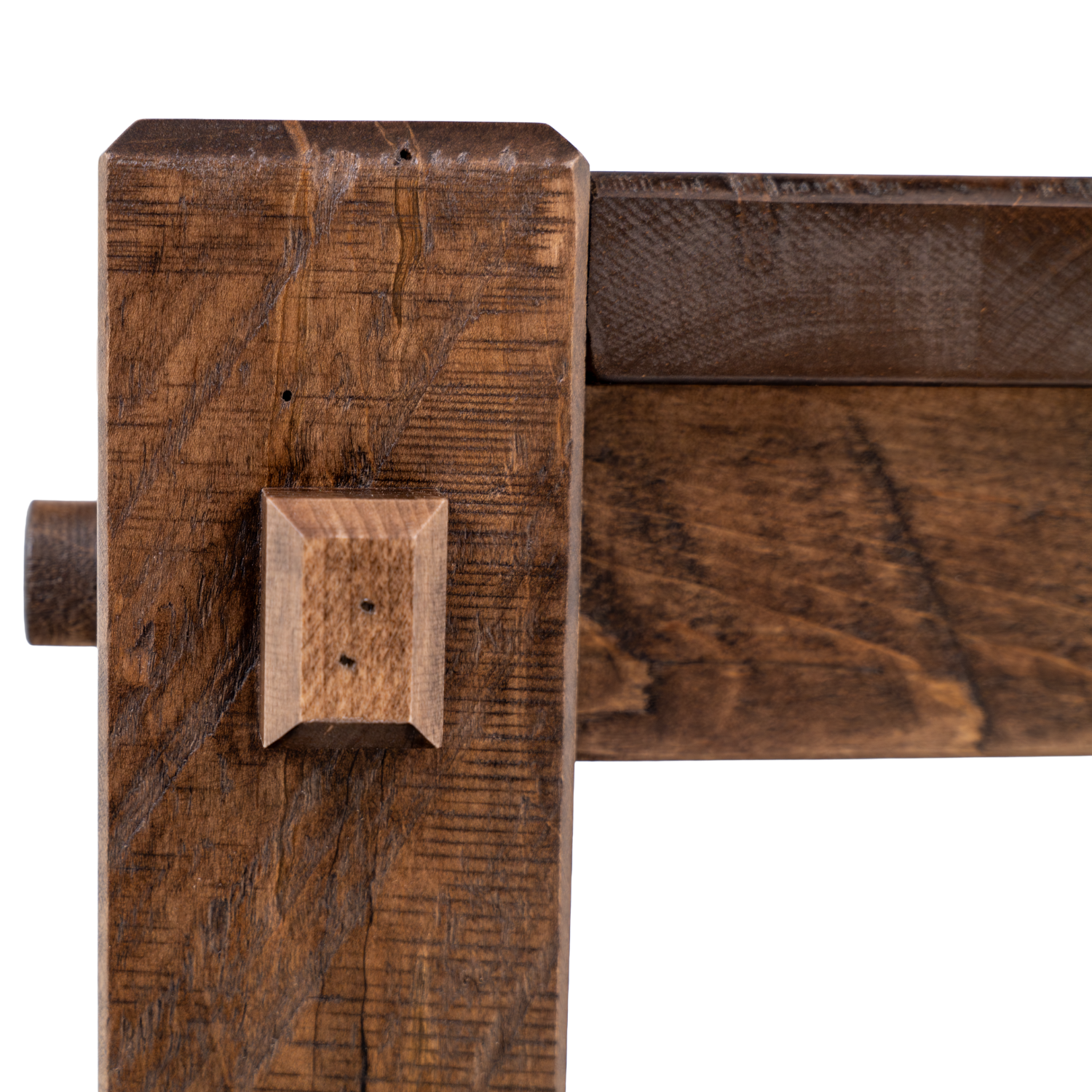 craftsman style end table with exposed joints