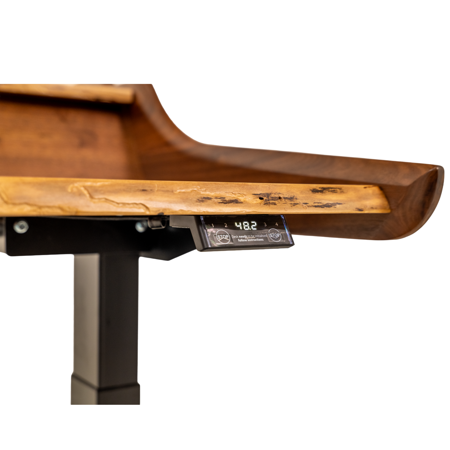 live edge office desk with adjustable height