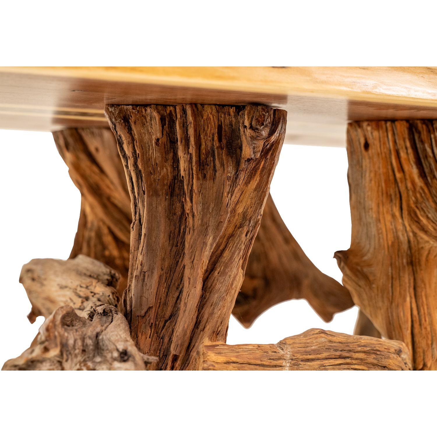 live edge coffee table with driftwood legs