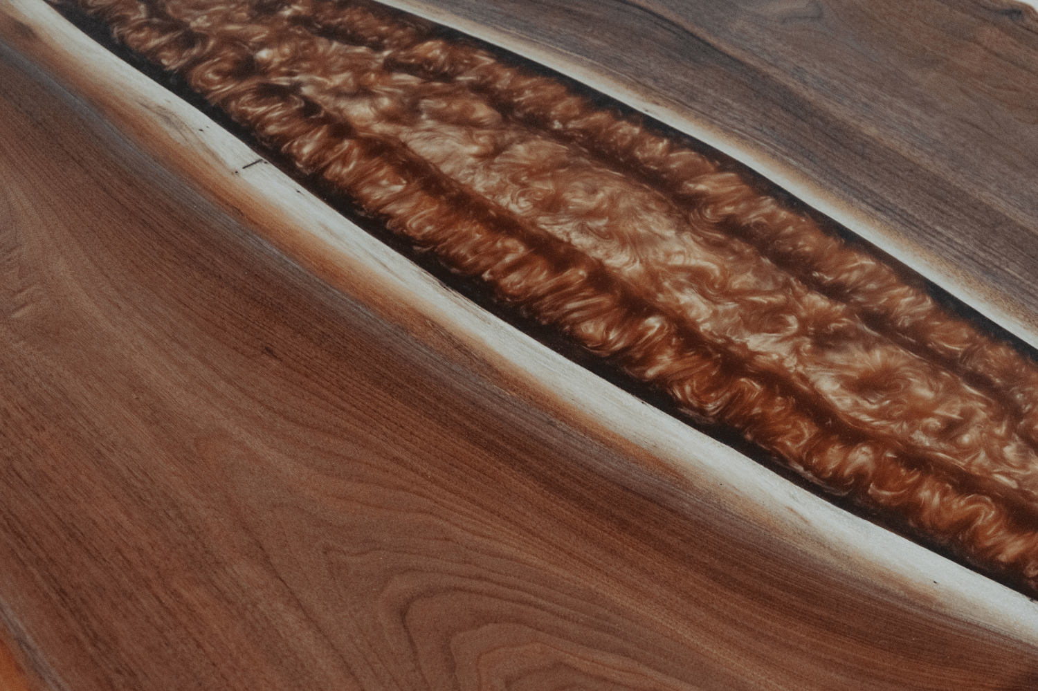 Copper Walnut Slab Table