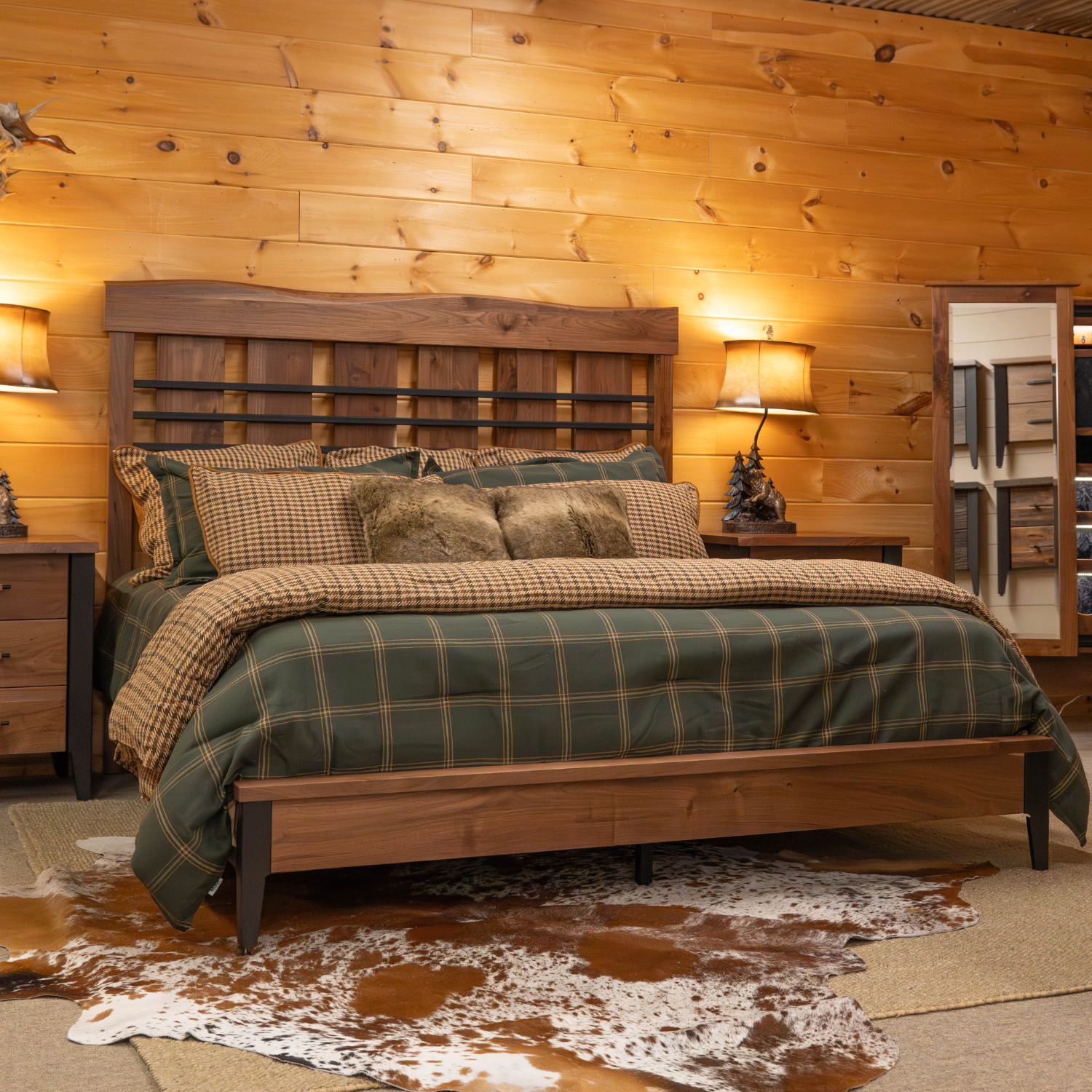 live edge bedroom suite in black walnut