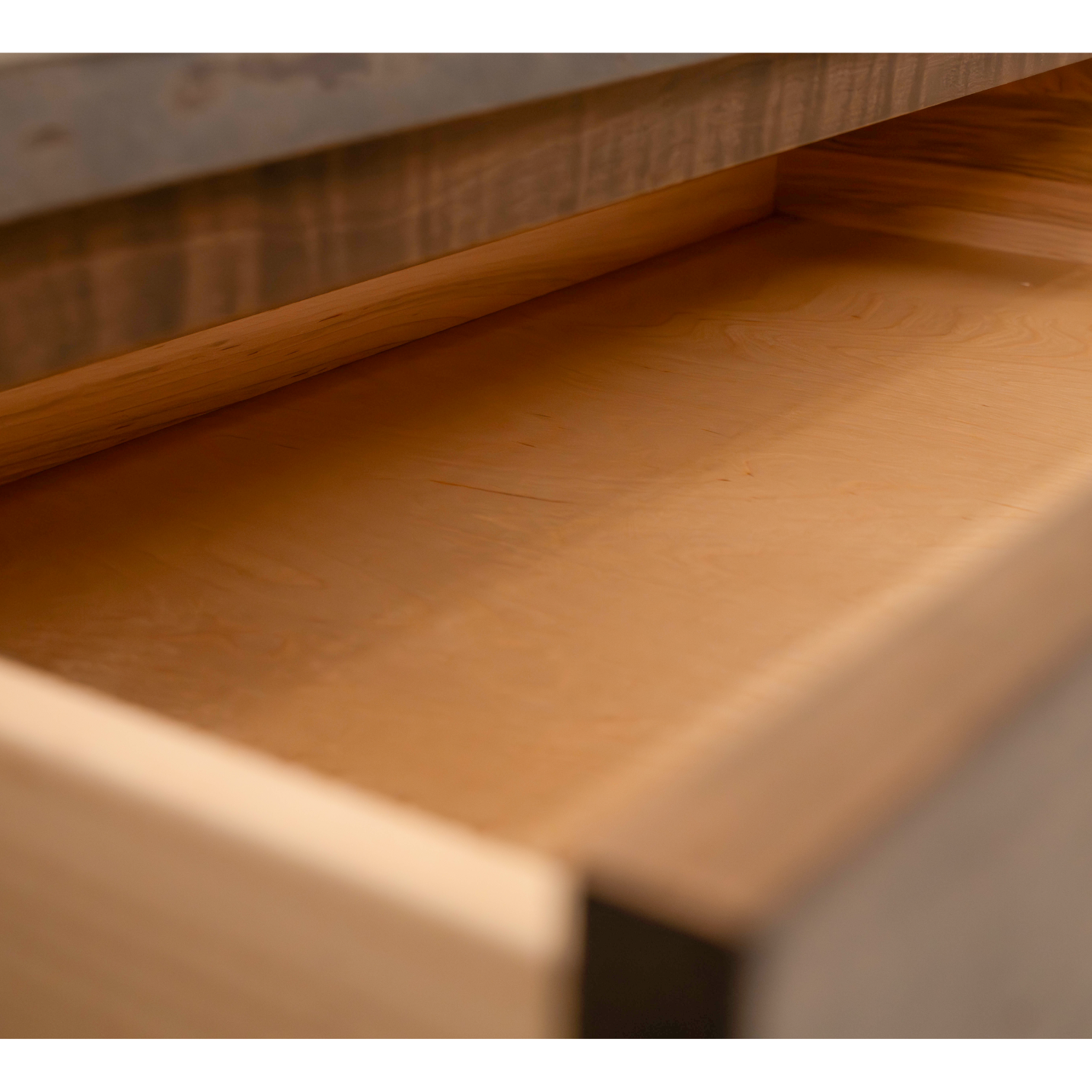 live edge dresser with dovetailed drawers