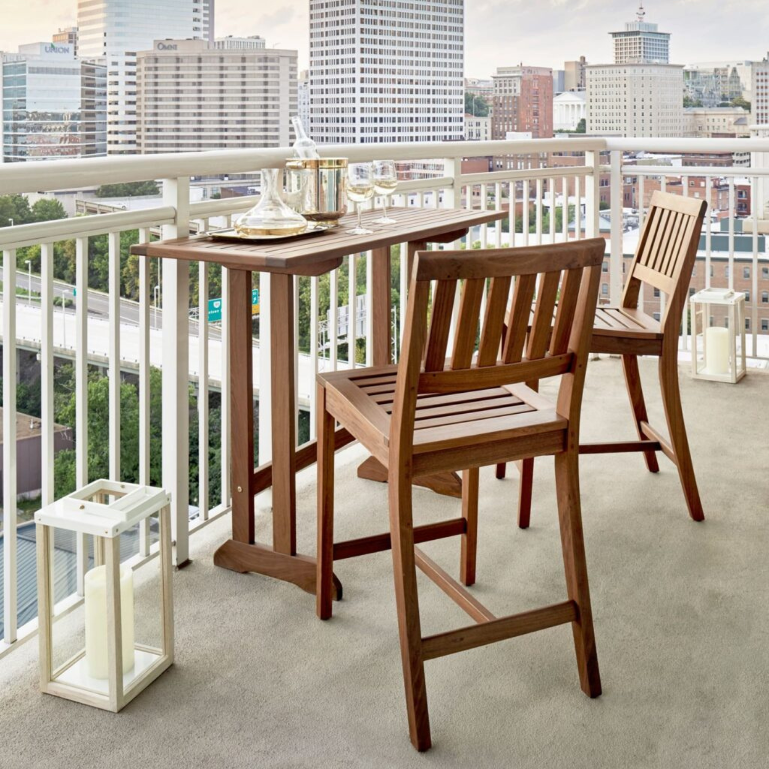 outdoor deck bar table with bar chairs