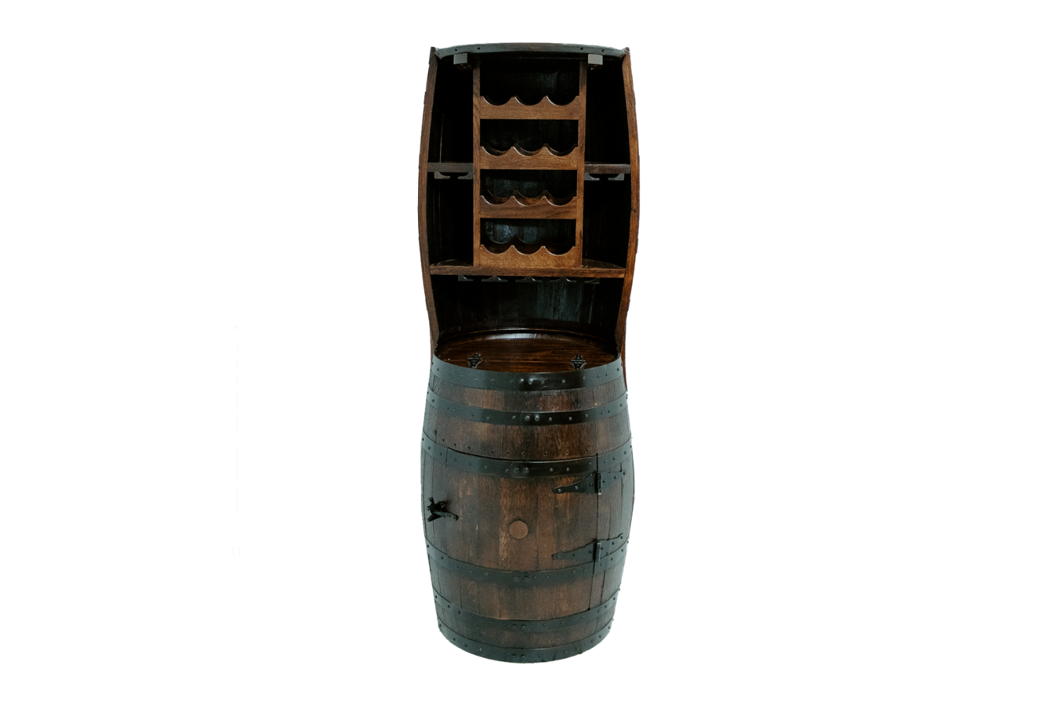 12 Bottle Wine Barrel Hutch
