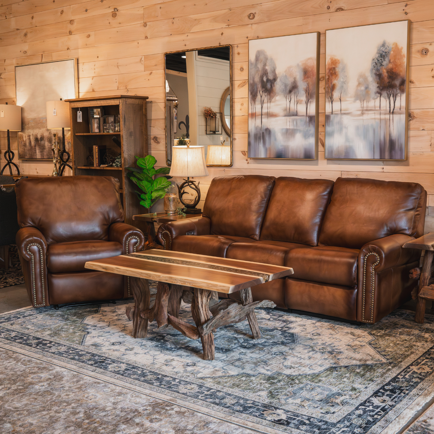 top grain leather living room furniture American made