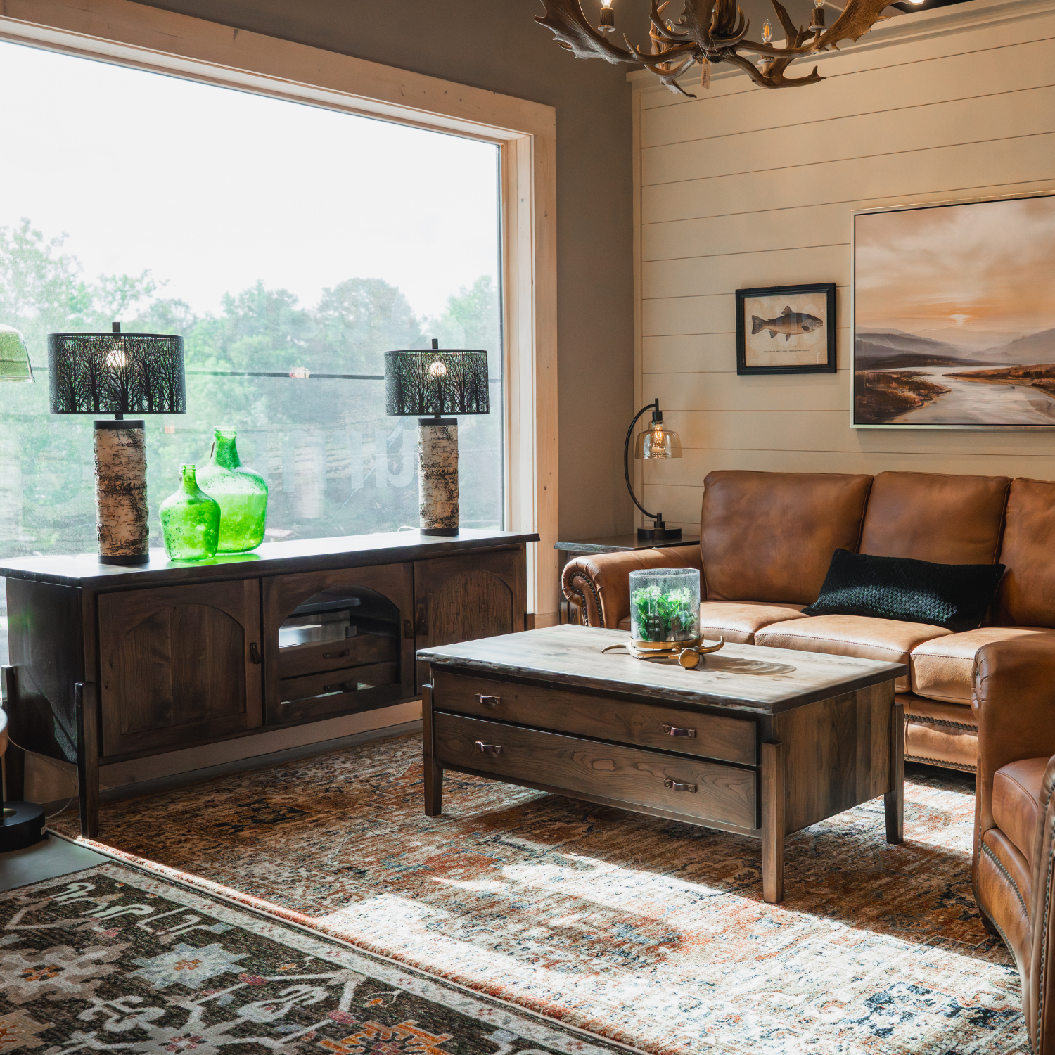 WOODEN LIVE EDGE TV STAND