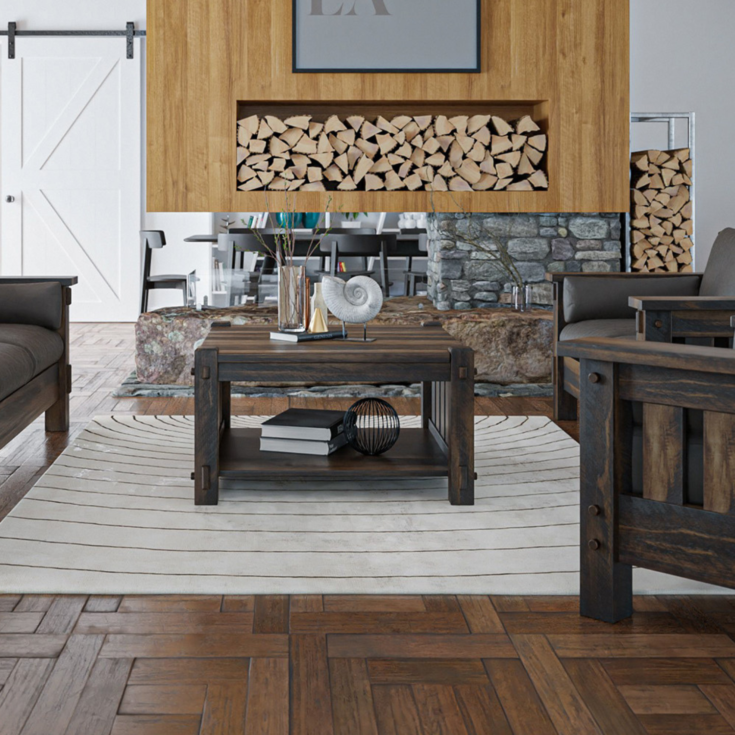 craftsman style square coffee table for living room