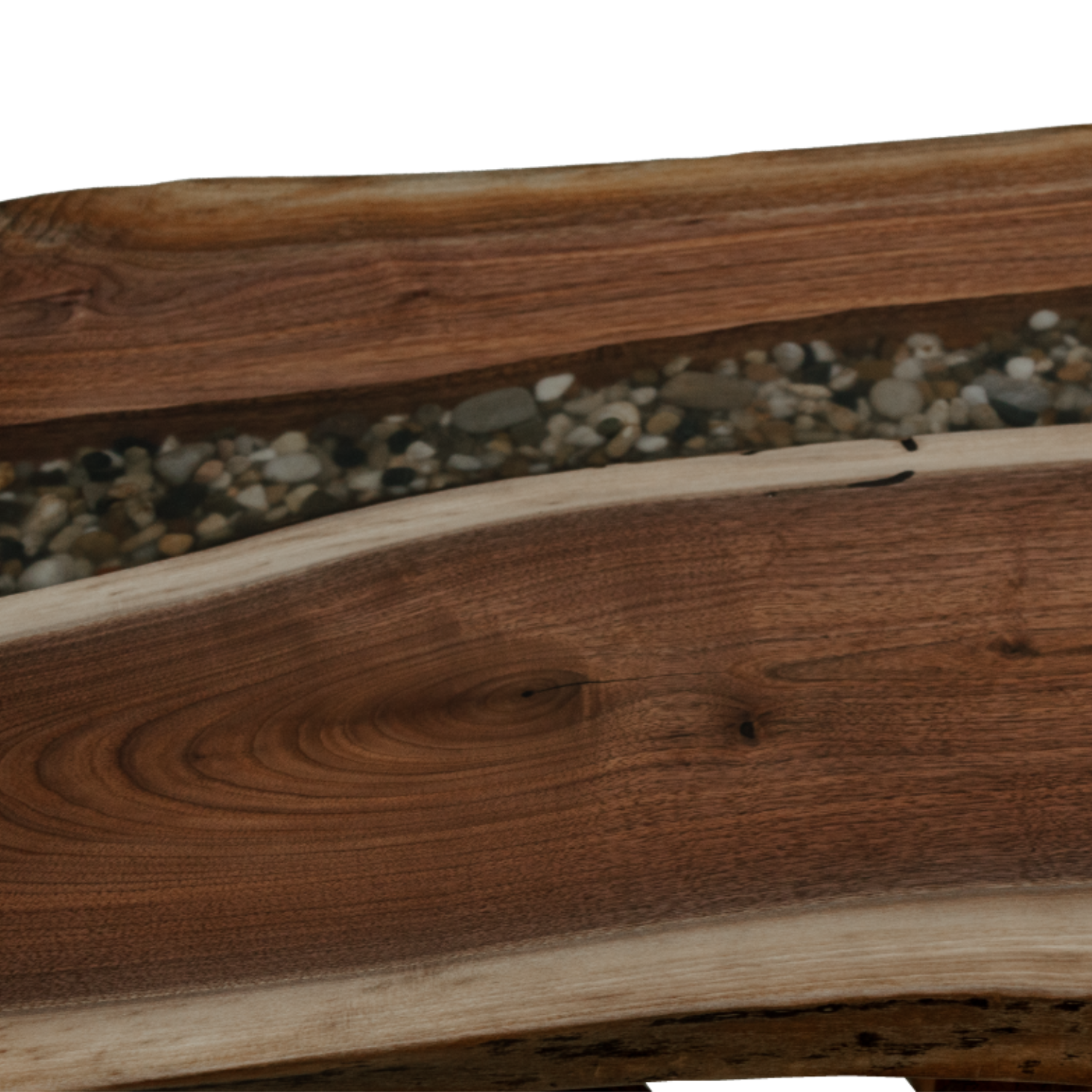 Driftwood Rock End Table Detail