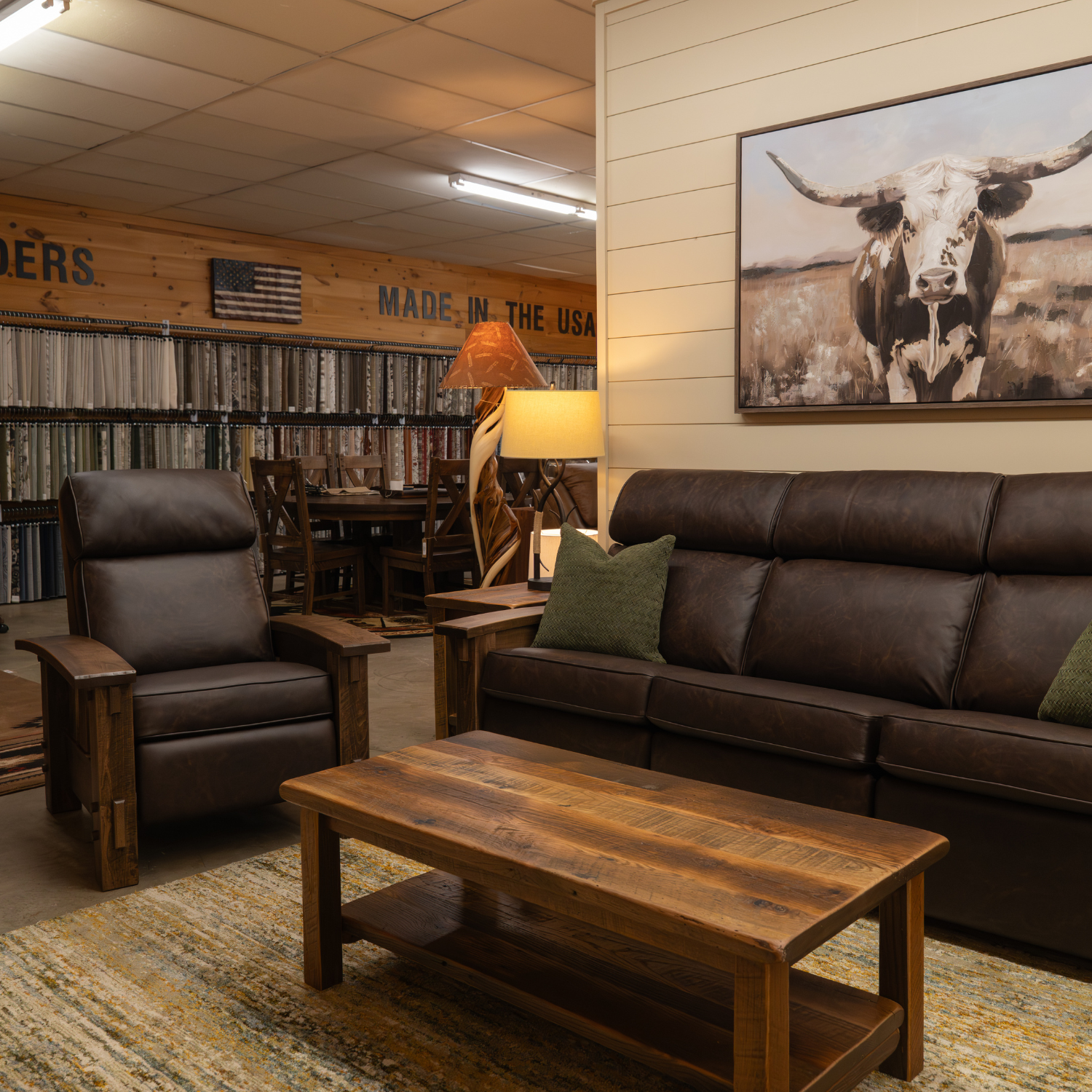 amish made reclining living room furniture