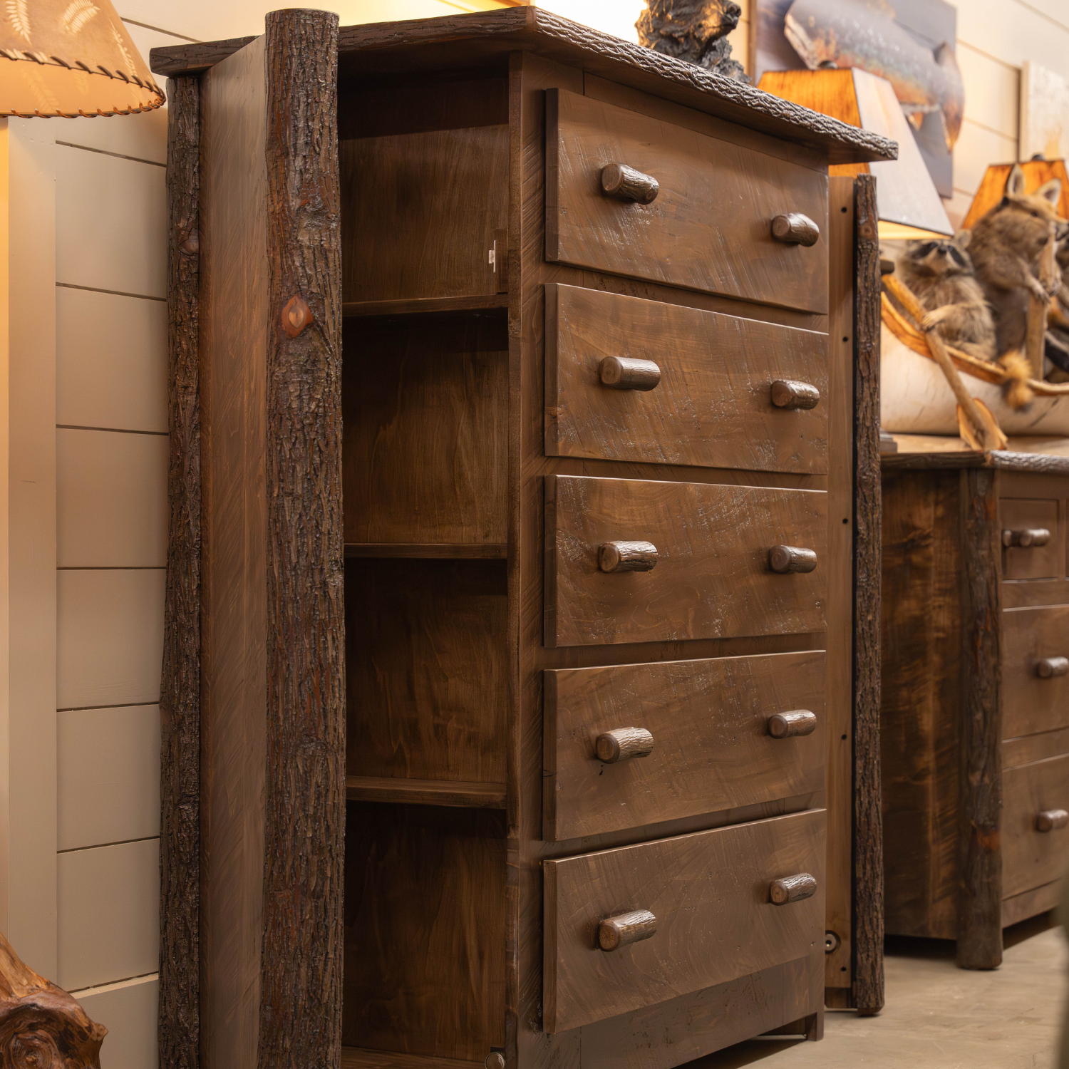 rustic live edge chest for bedroom