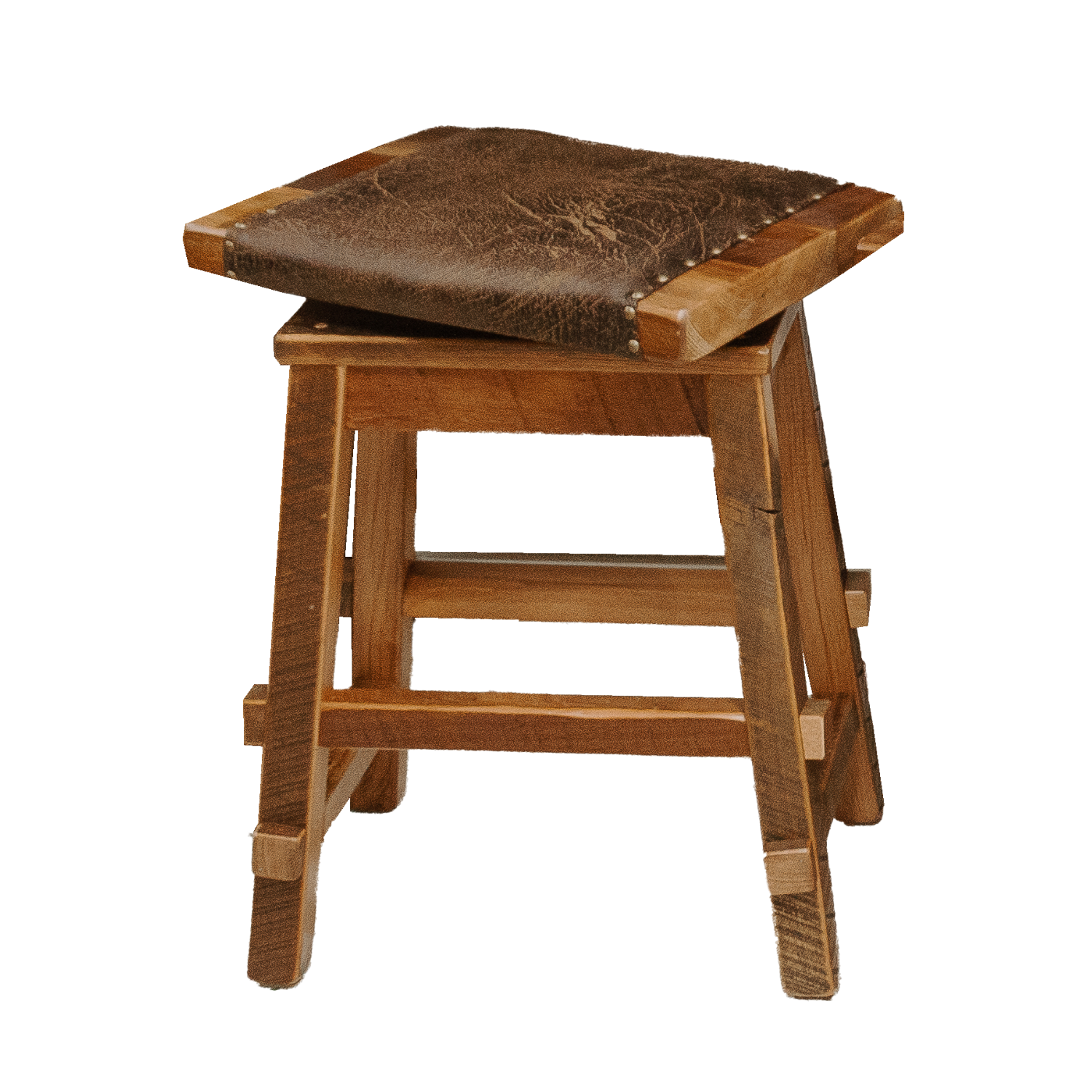 Barnwood Upholstered Swivel Stool