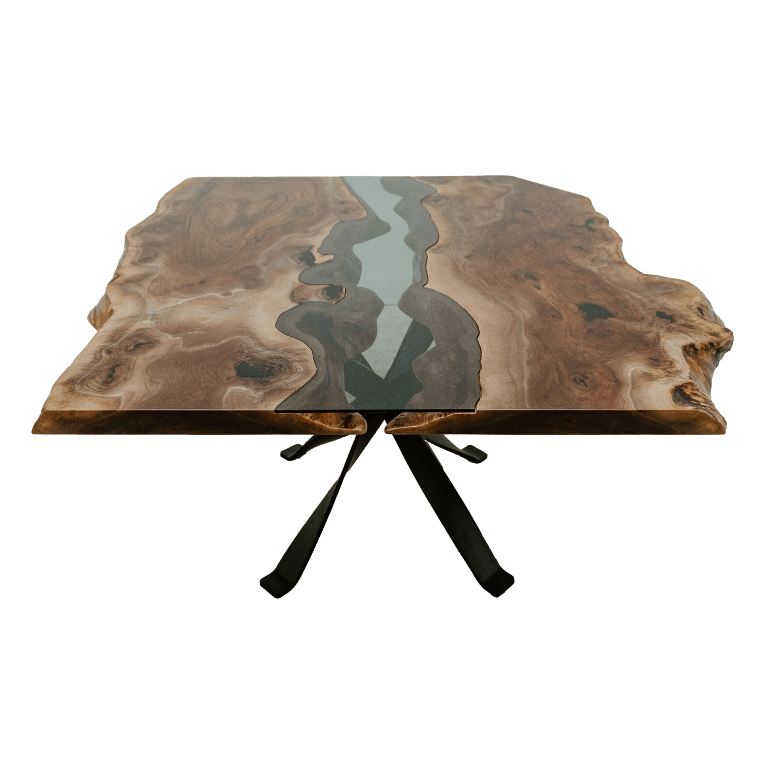 Glass River Walnut Dining Table