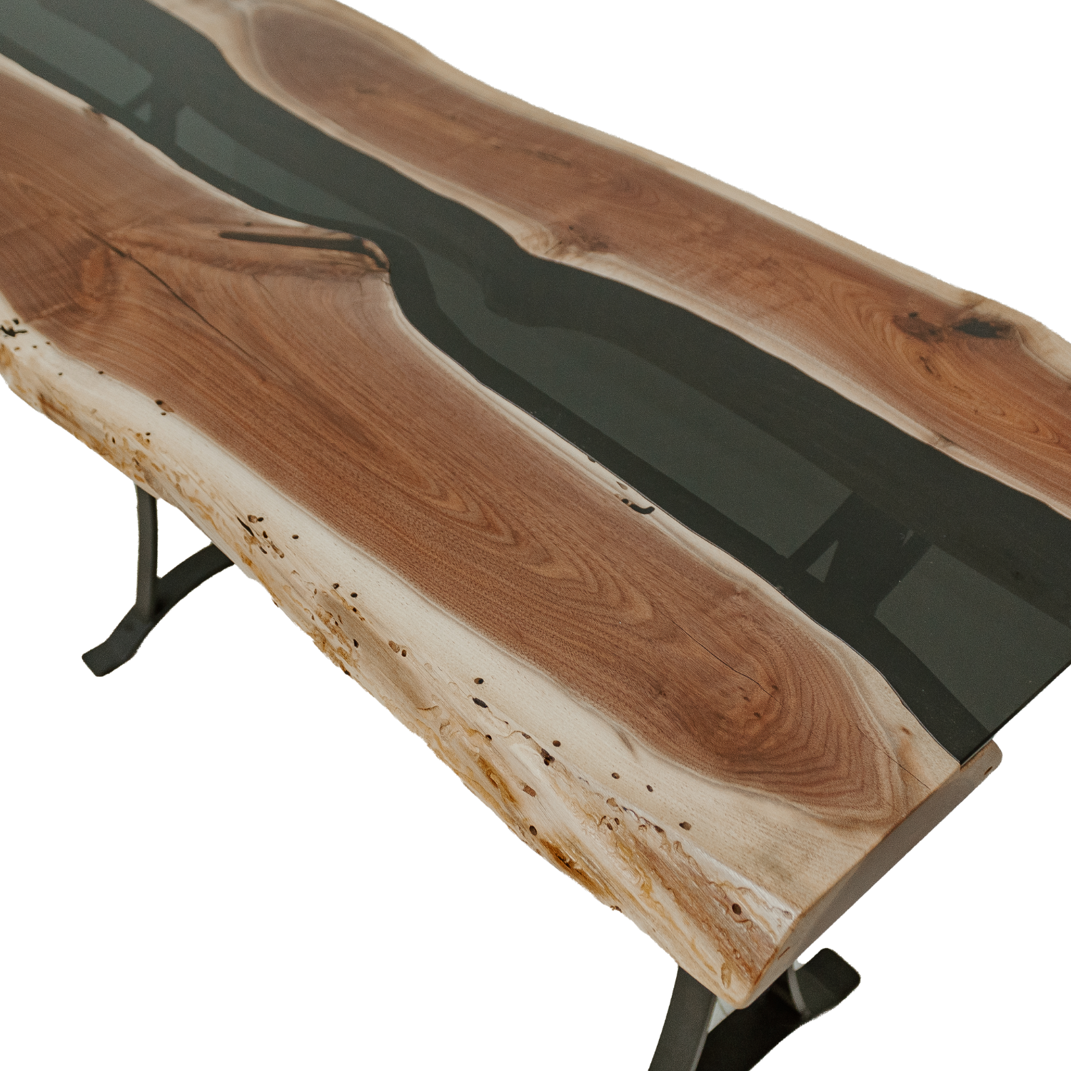 Glass River Walnut Sofa Table