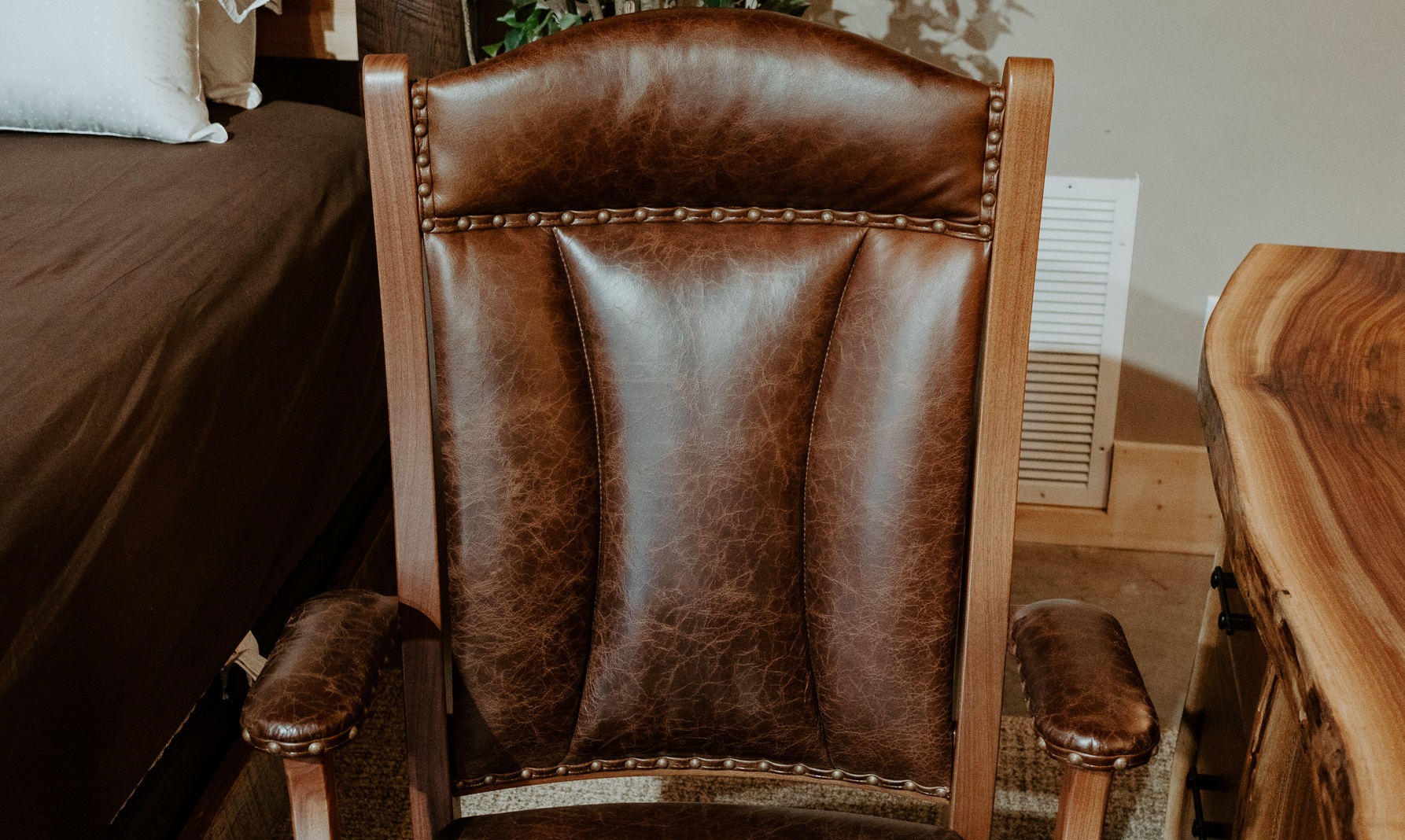 Leather Walnut Chair