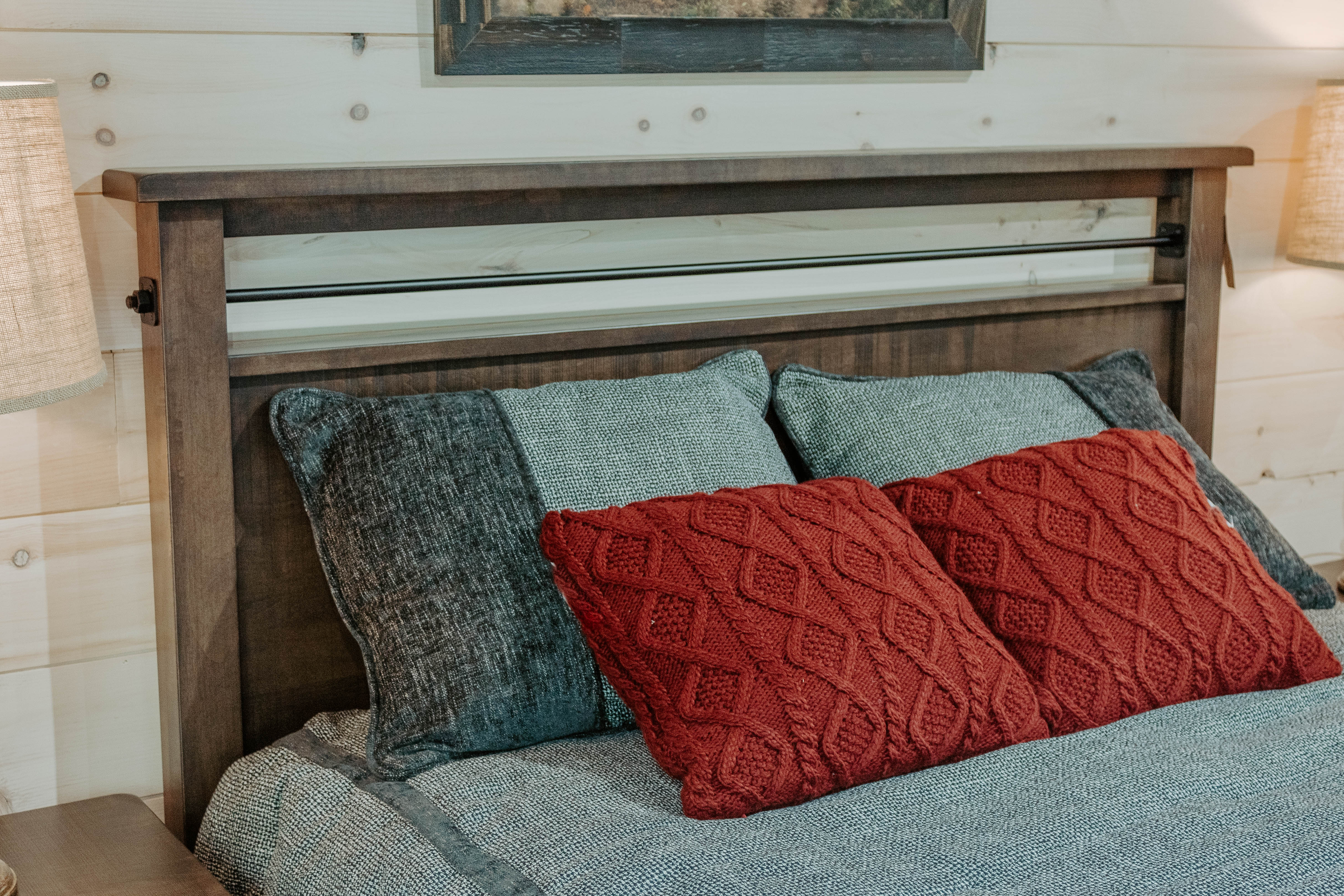 red pillows rustic furniture near me amish bed