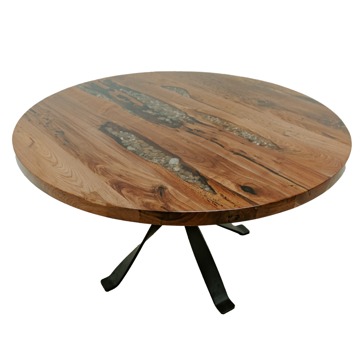 Round River Rock Walnut Table