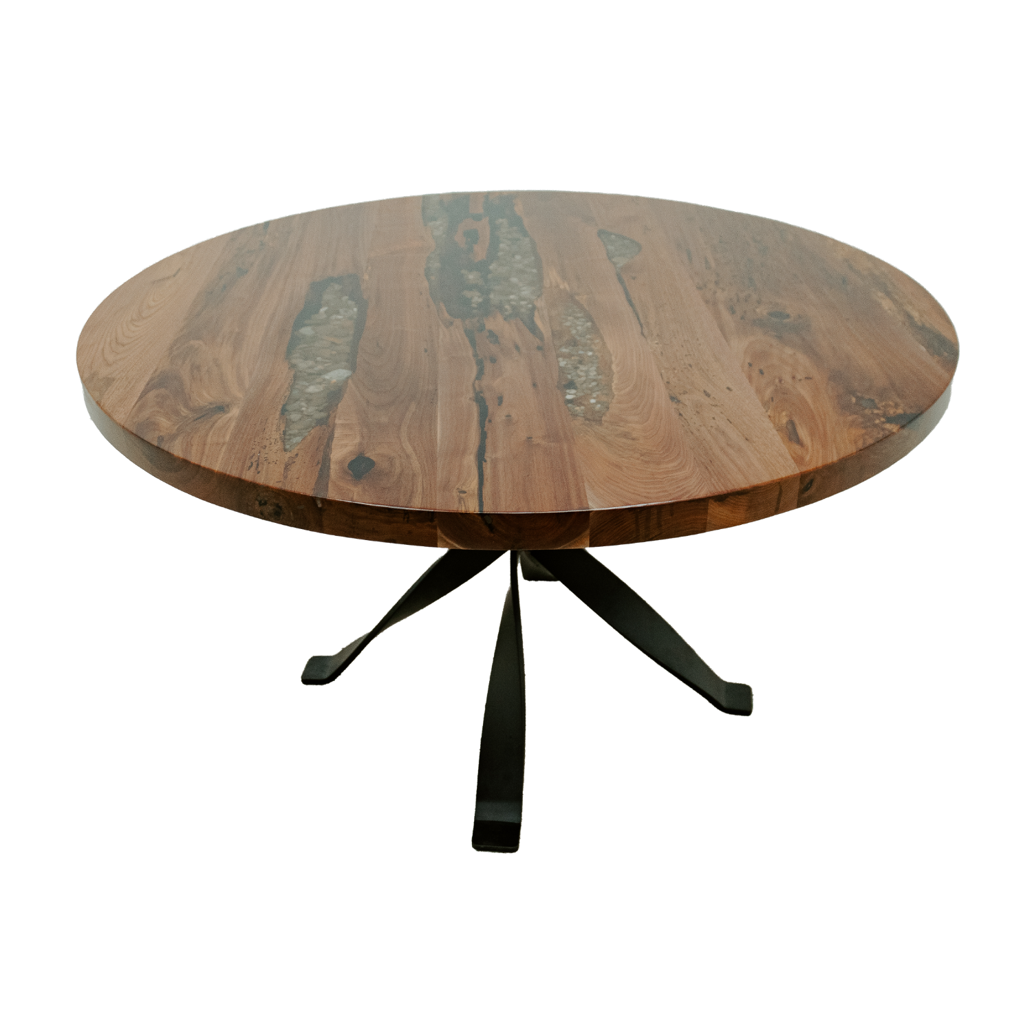 Round River Rock Walnut Table