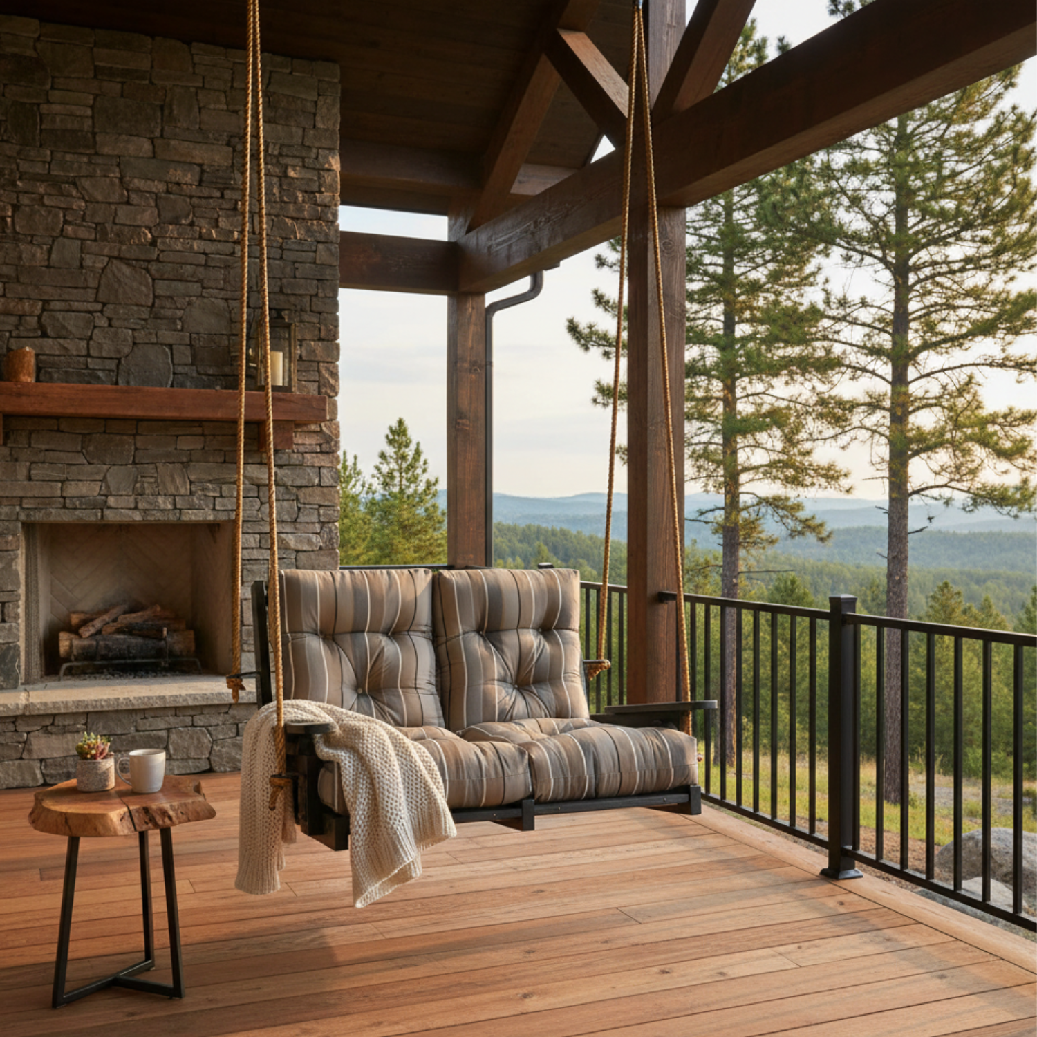 sunbrella cushion swing with a poly rope kit