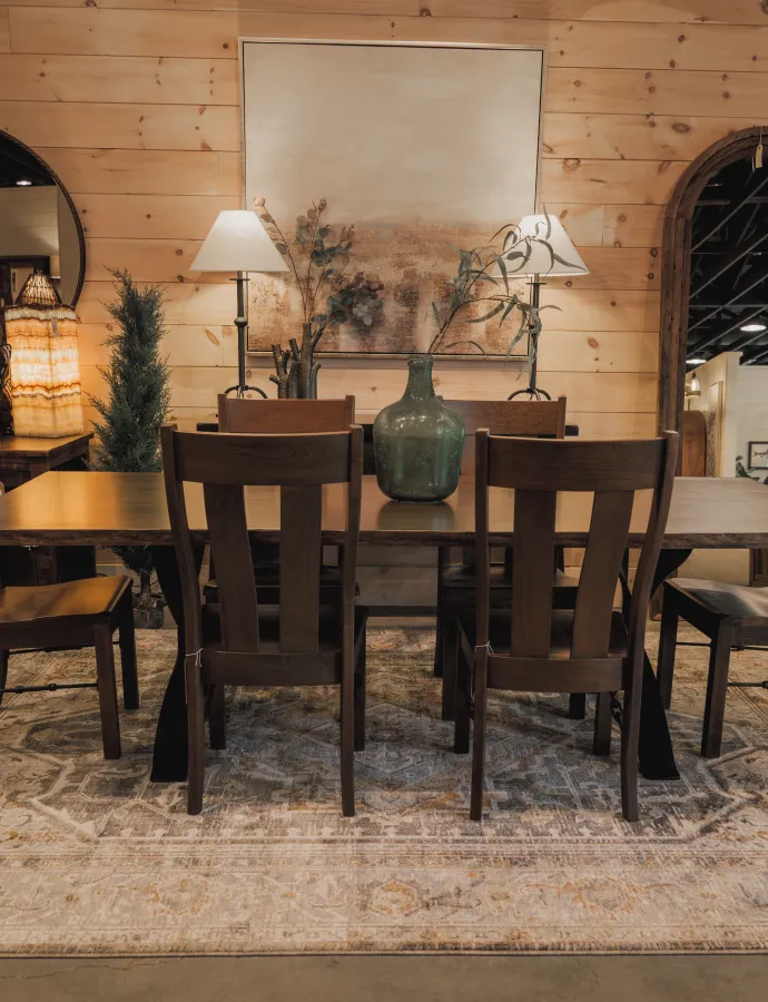 live edge dining table made of cherry with black metal base