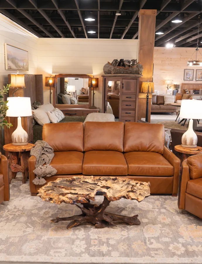 100% TOP GRAIN LEATHER LIVING ROOM FURNITURE