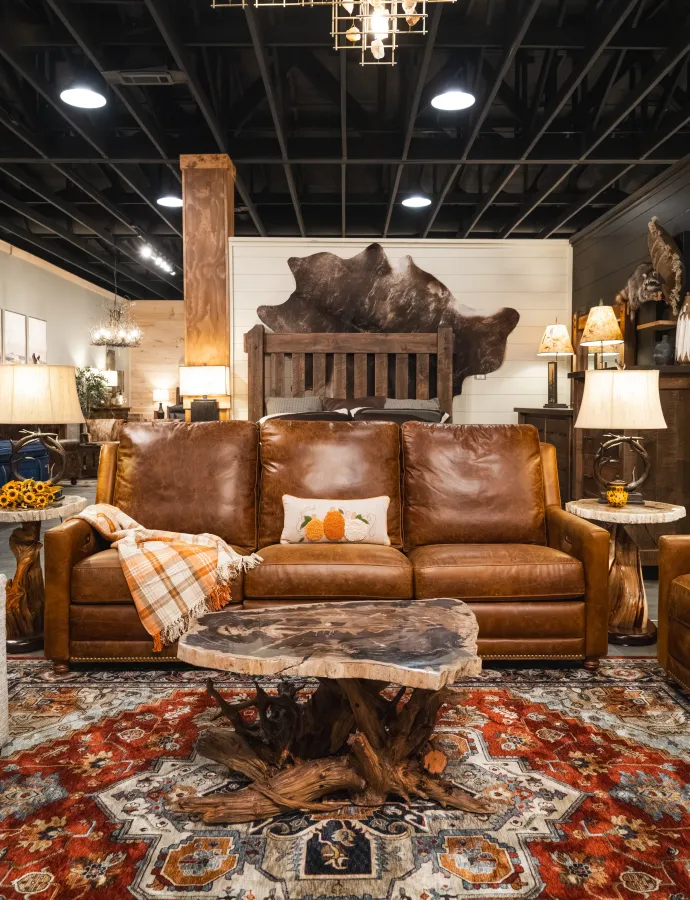 omnia leather comfort solutions sofa in Burlington ranch leather